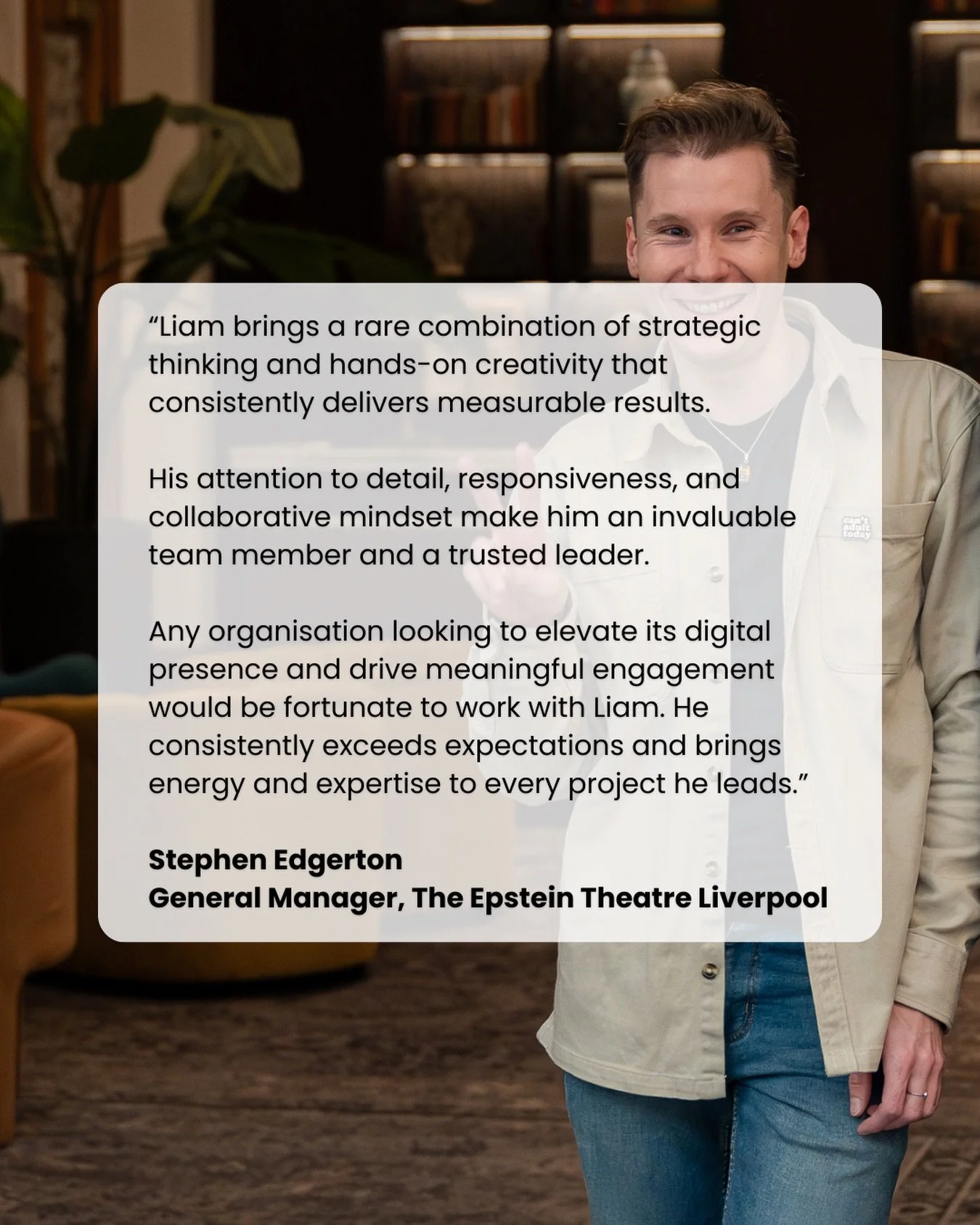The Epstein Theatre in Liverpool went dark for three years. Now it&rsquo;s a thriving part of the Liverpool theatre scene again.

Before their closure, I&rsquo;d worked with them briefly, brought in to cover content and marketing while they recruited