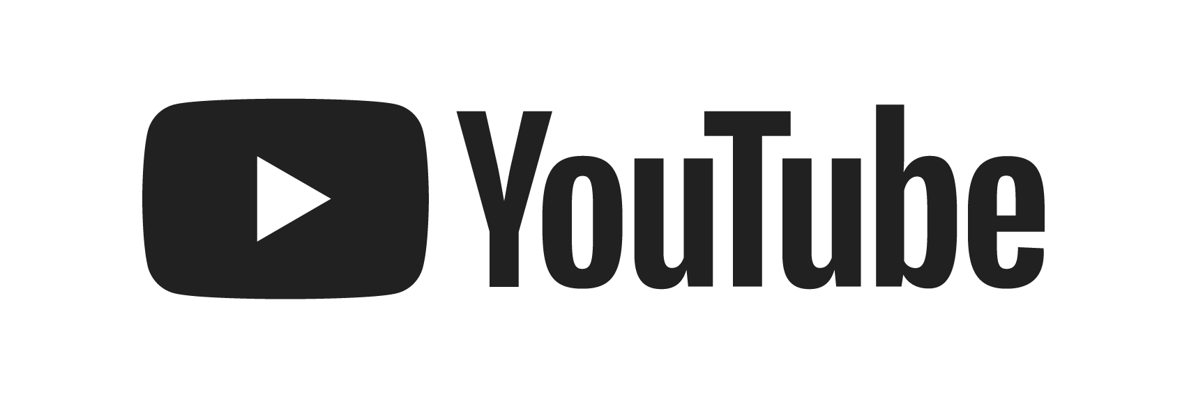 YouTube logo with the play button icon and the word 'YouTube' in black text.