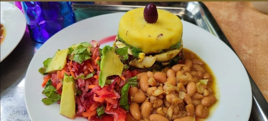 A plate of food at Healing Center Usurpaki DAS, Iquitos, Peru