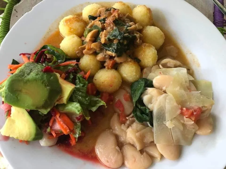 A plate of food at Healing Center Usurpaki DAS, Iquitos, Peru