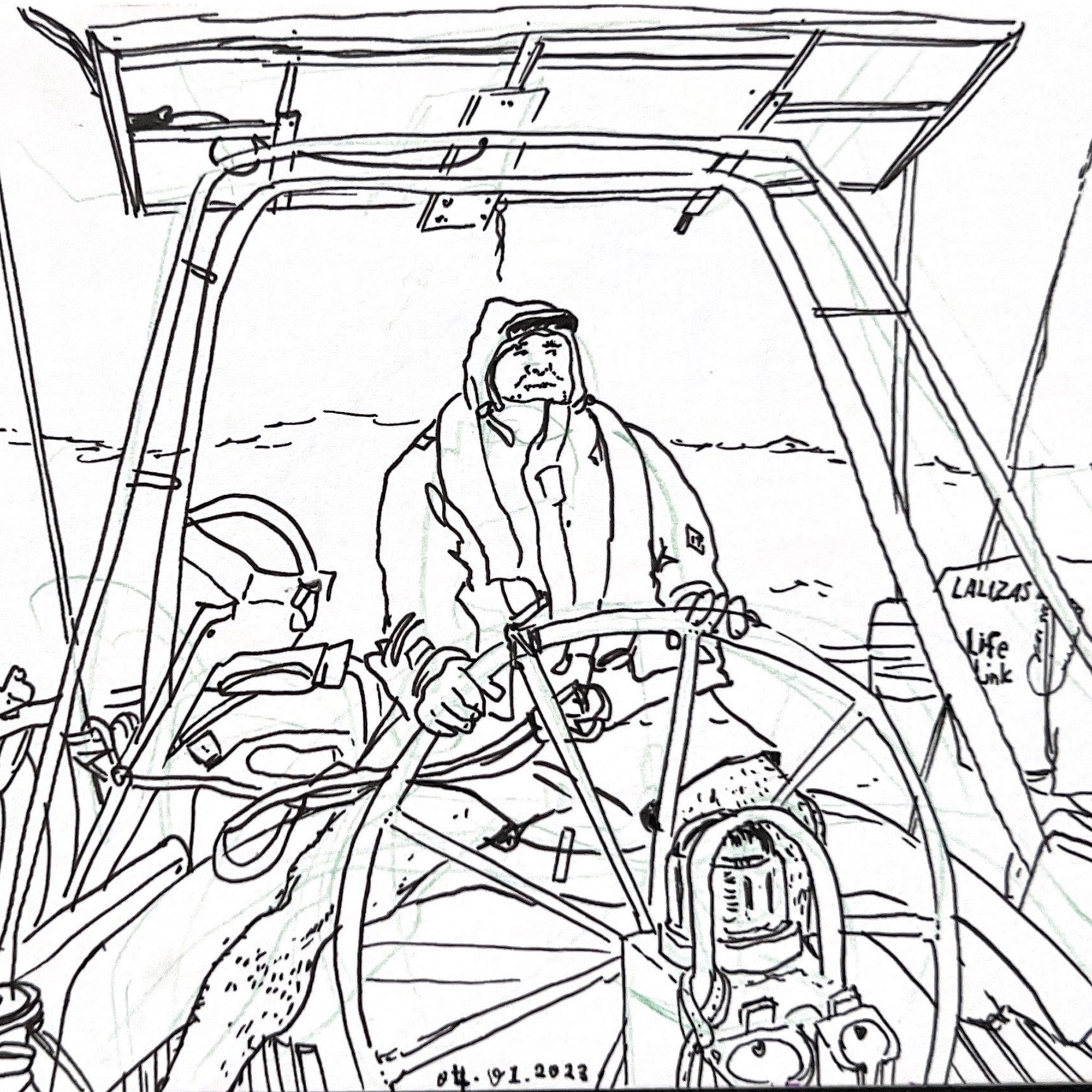 Drawing by David Brits: award-winning South African visual artist and sculptor. Sketch, Drawing, Drawing Book, Sculpture, Ouroboros, Public Sculpture, Carbon Fibre Sculpture. Cape Town, South Africa.