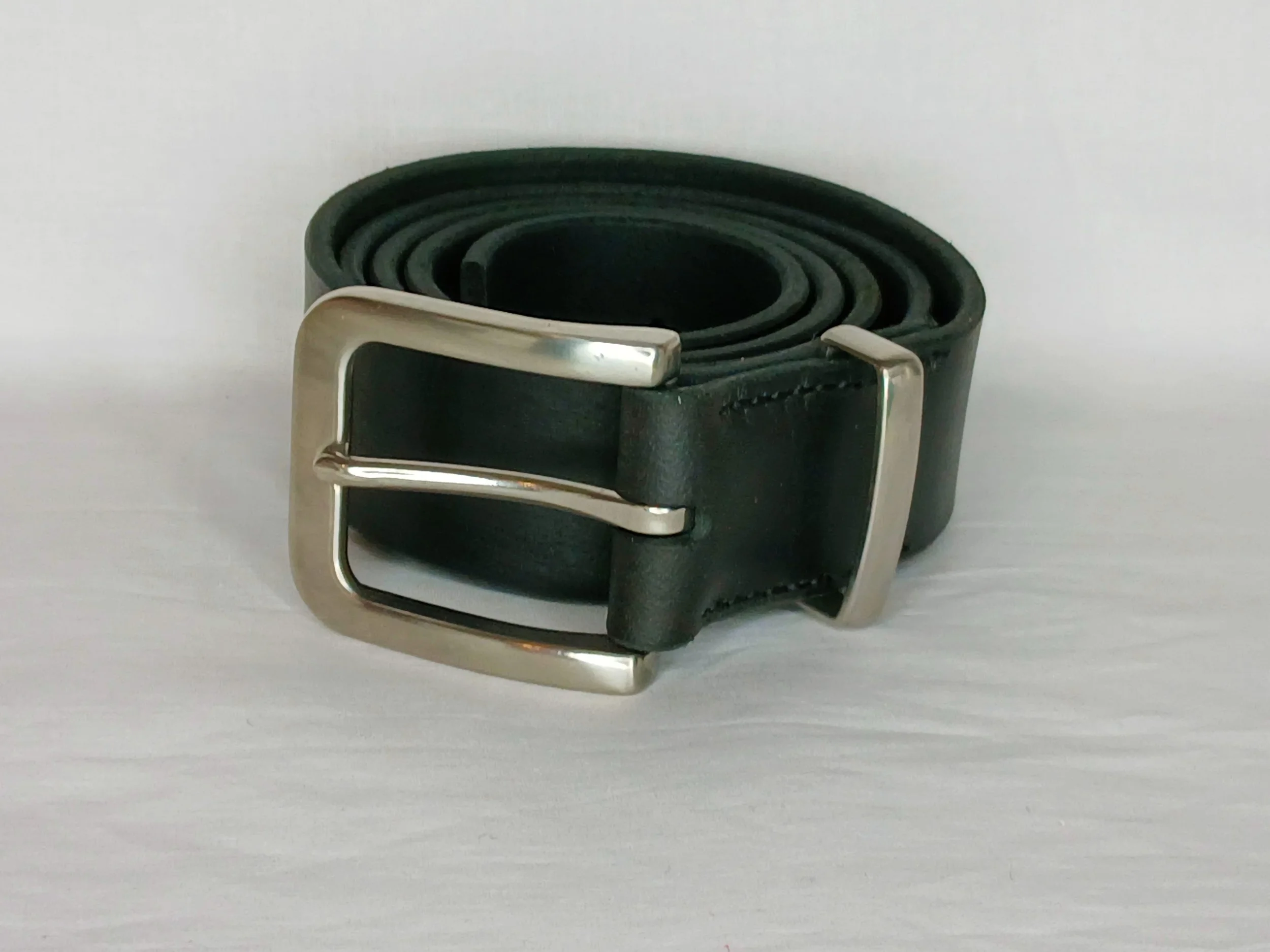 Full-Thickness Leather Belt with Stainless Steel Buckle 40 mm wide