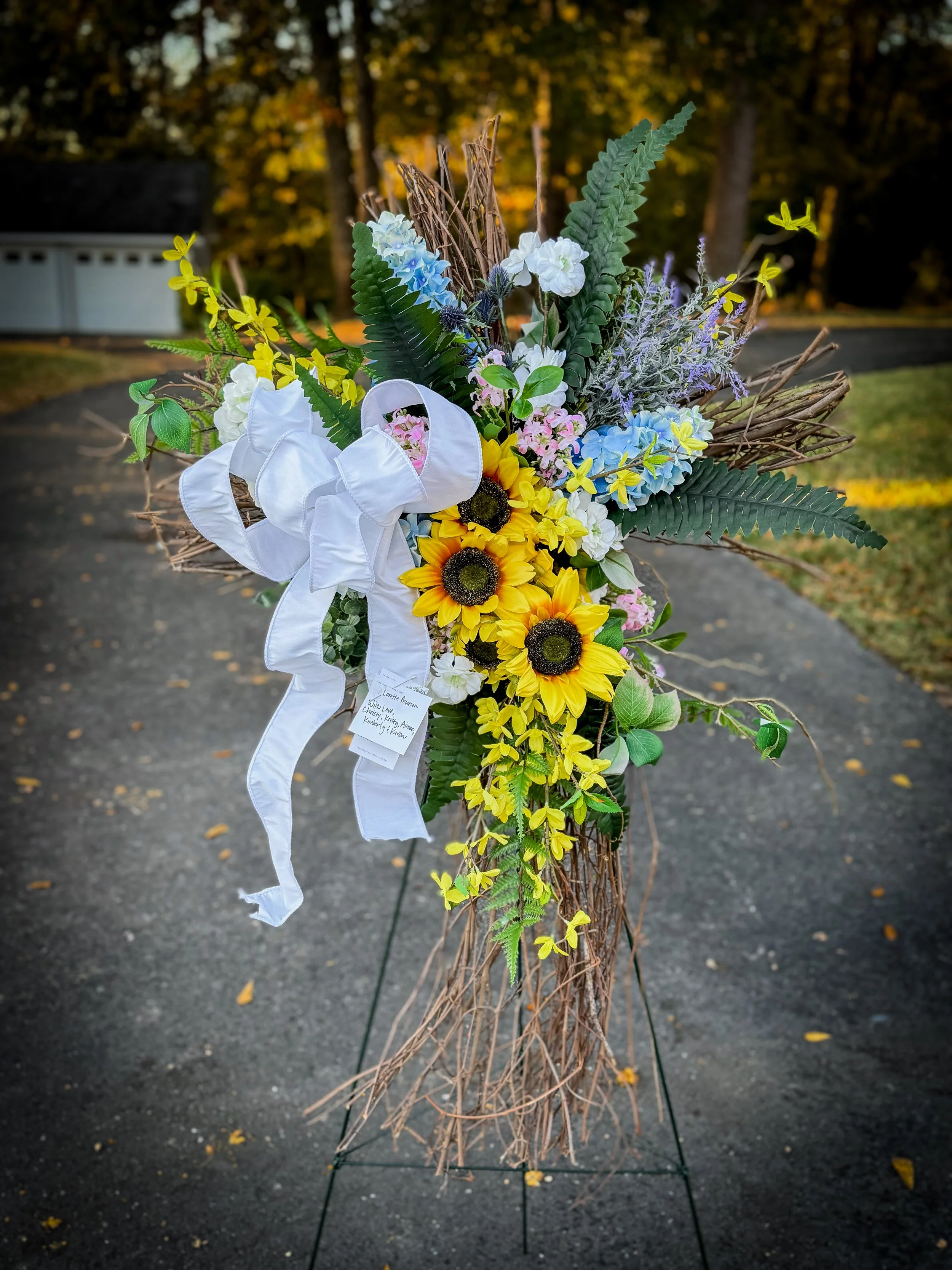 Grapevine Cross with flowers