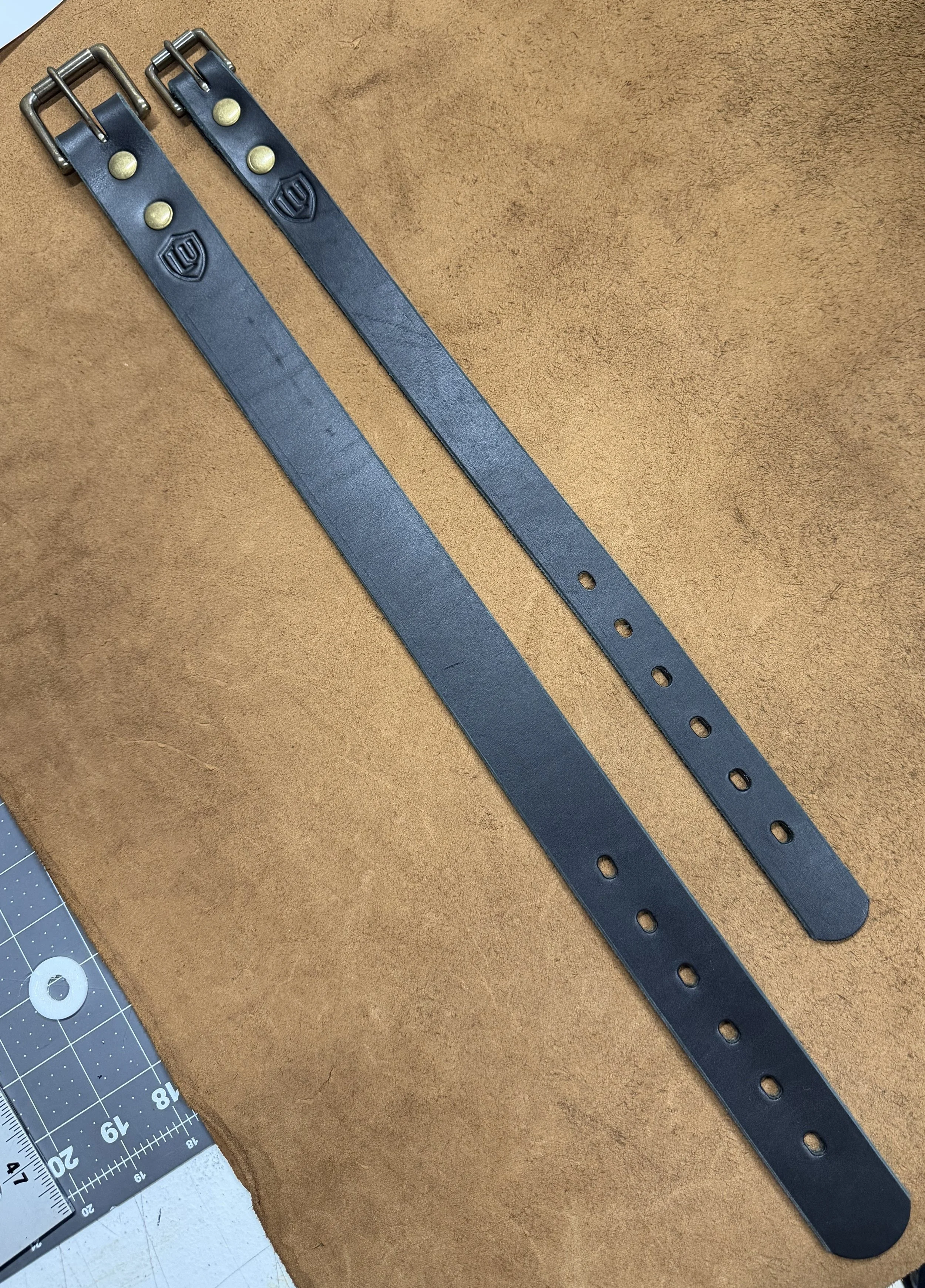 Leather Shield Straps - with hardware