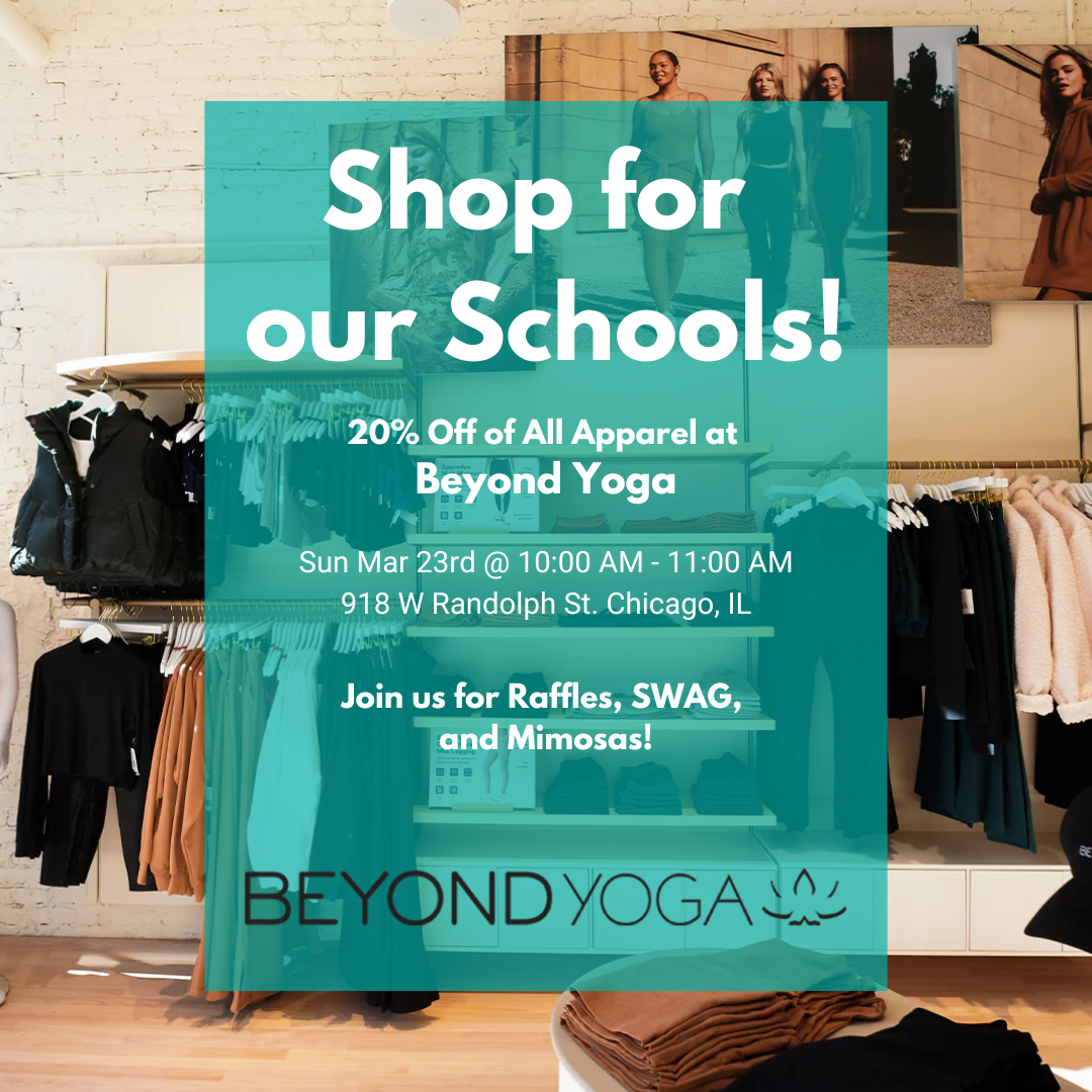 Shop for our Schools at Beyond Yoga