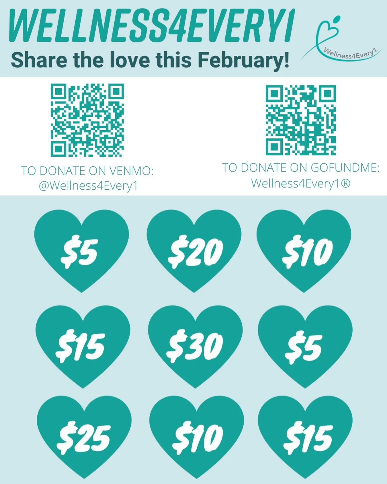 Donate any amount and help fill the board to support Wellness4Every1&rsquo;s mission of providing wellness programs to students and community members in underserved neighborhoods. 

We&rsquo;ll be updating this board and tagging those who donate in o