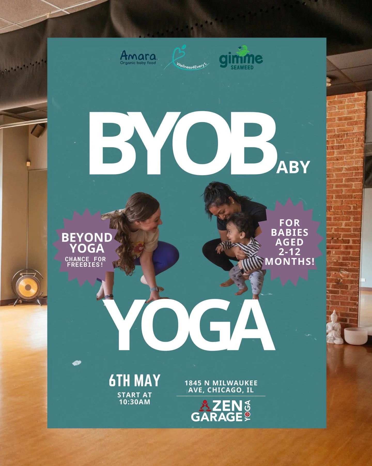 We're partnering up with&nbsp;@zenyogagarage to bring you a BYOBaby Yoga Class on 5/6! Your spot helps us fund wellness programs in schools. We'll have giveaways from&nbsp;@beyondyoga for attending class. Sign up at our link in bio! 🩵💜