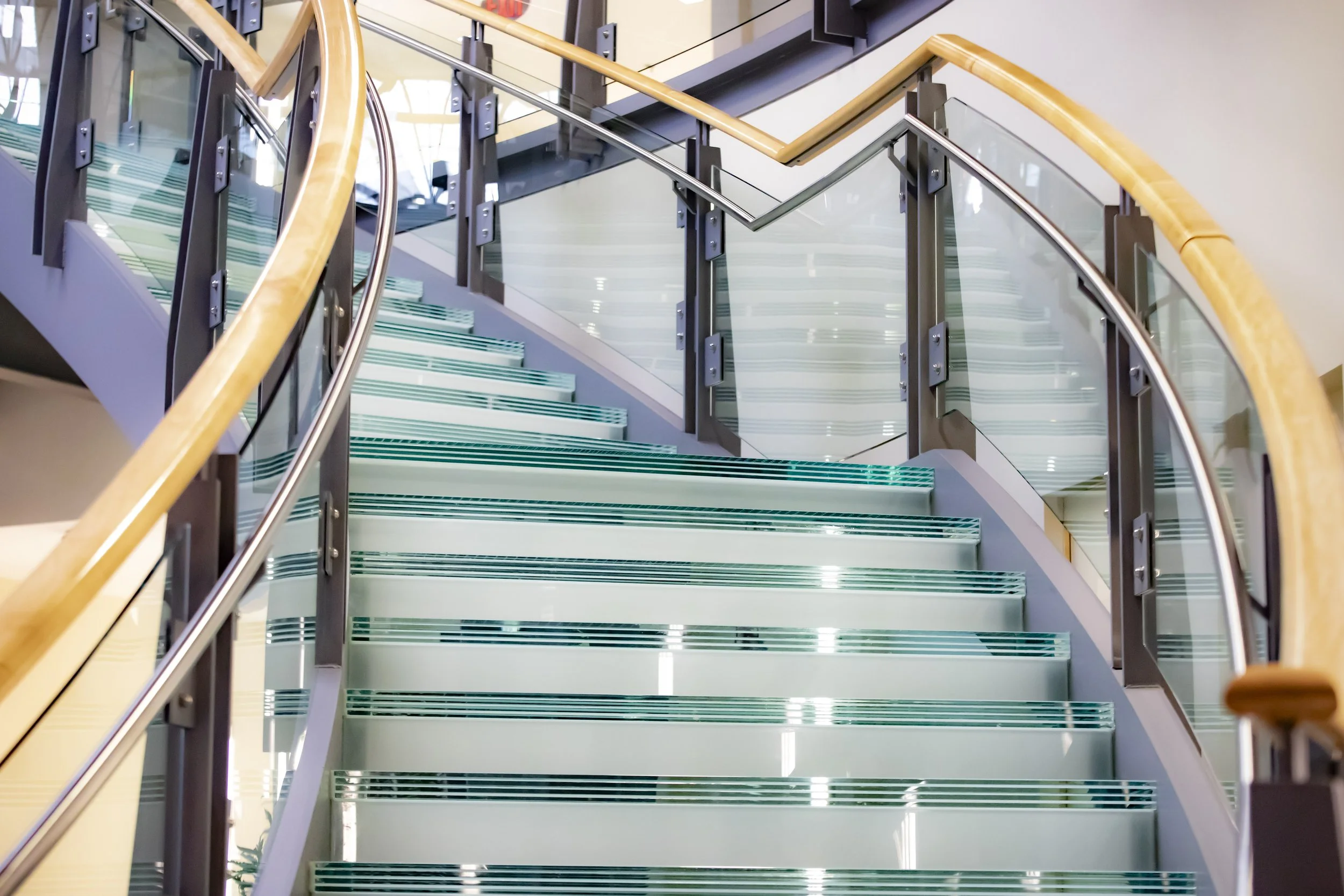 glass stair photography
