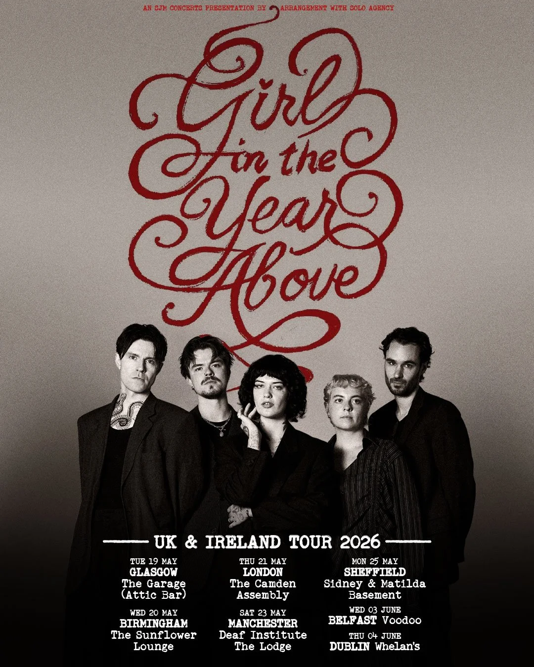 2026 UK &amp; Ireland tour for @girlintheyearabove 🎸

Tickets to go on sale Friday at 10am!