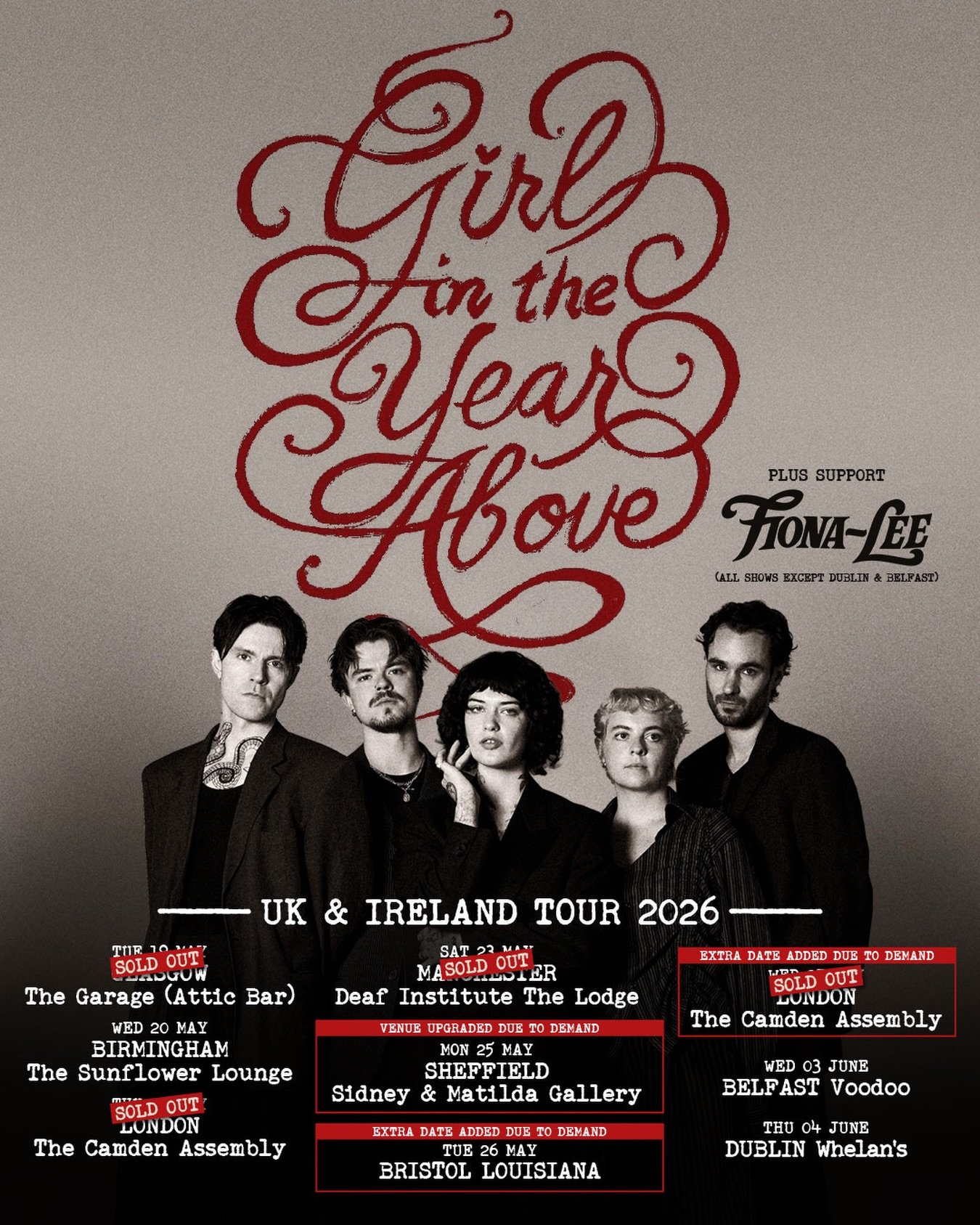 Glasgow now also SOLD OUT! @girlintheyearabove UK &amp; IRE tour.