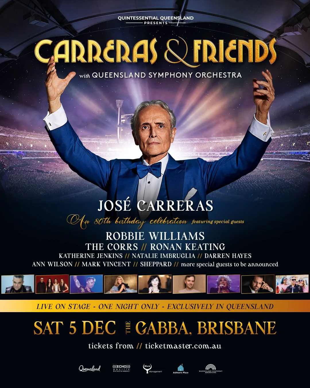 Just announced! One huge Carreras &amp; Friends show at The Gabba in Brisbane. 

@thecorrsofficial, @rokeating &amp; @natalie_imbruglia  are all set to appear as part of this incredible line-up.