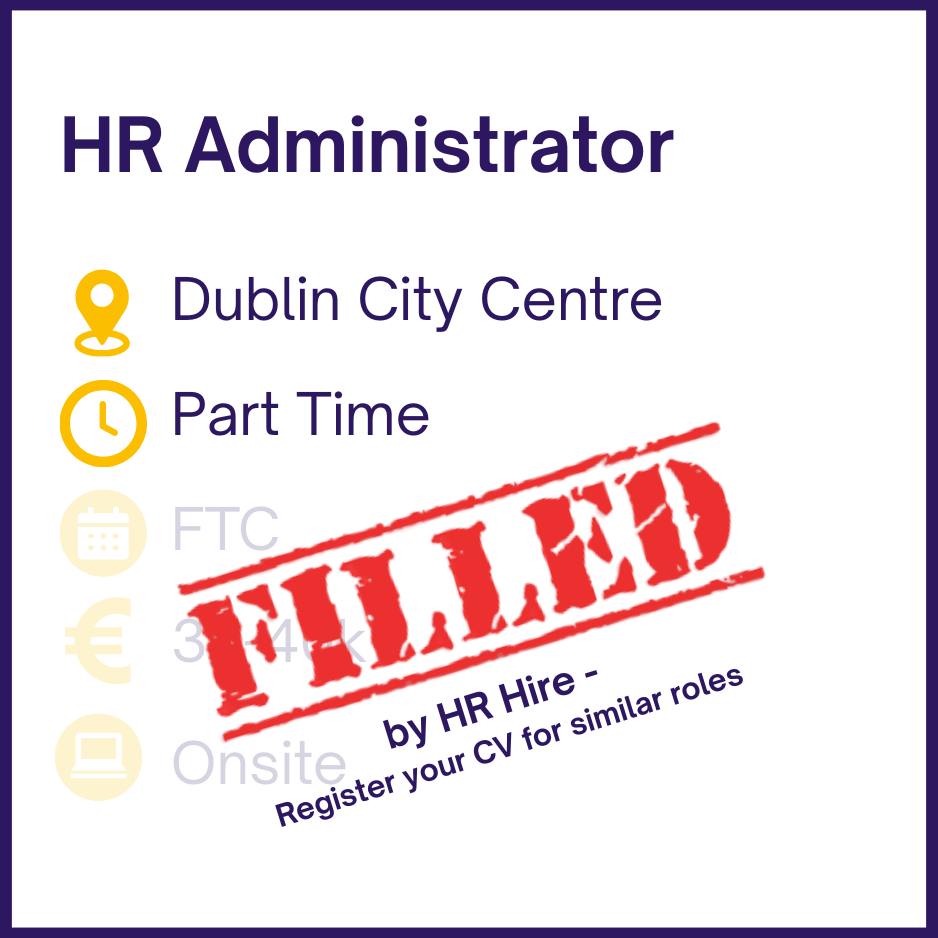 HR Administrator - HR Job Dublin City Centre