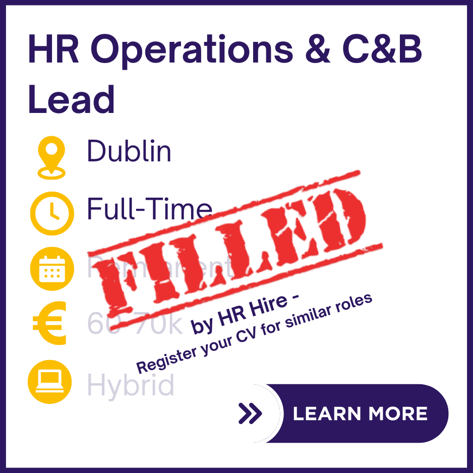 HR Operations & C&B Lead - HR Job Dublin