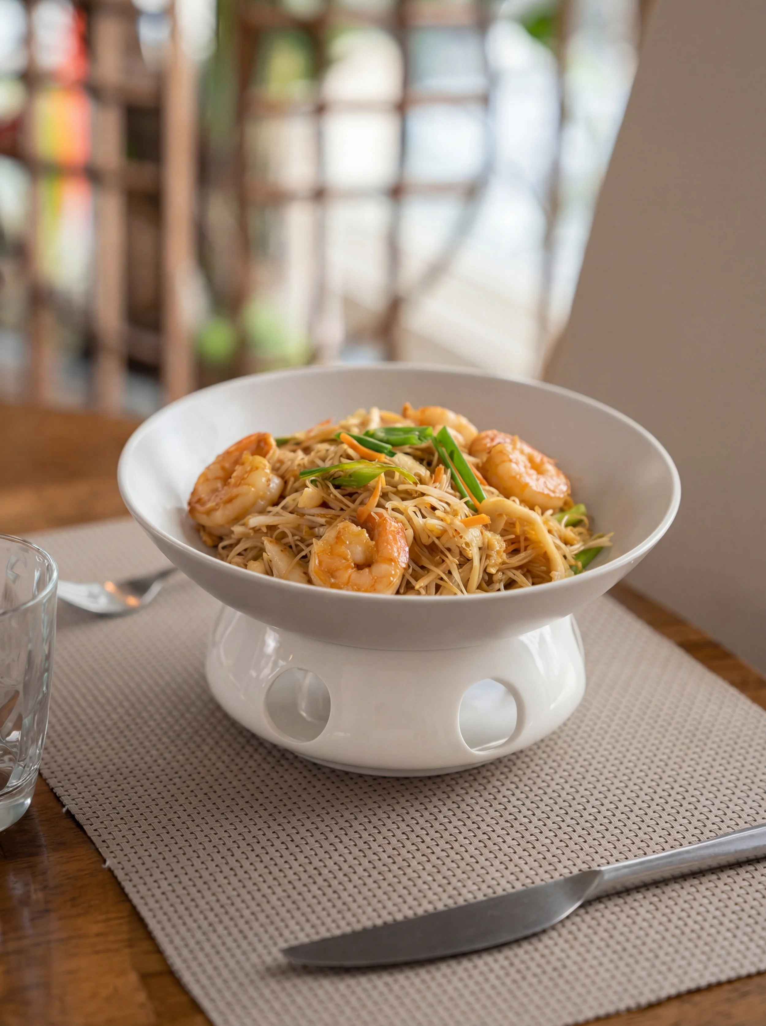 Wok de vermicelles aux scampis