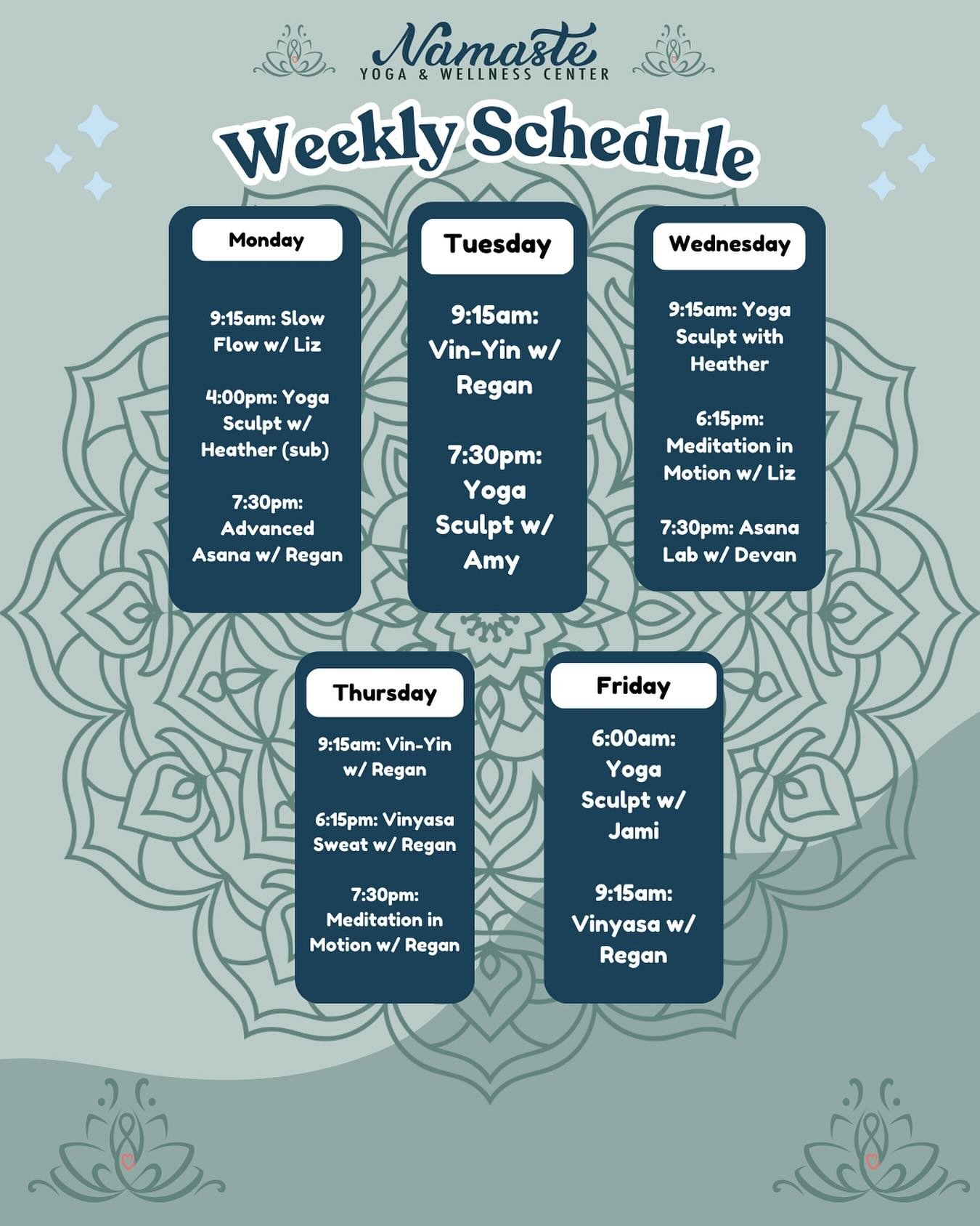 June 2-6 Schedule