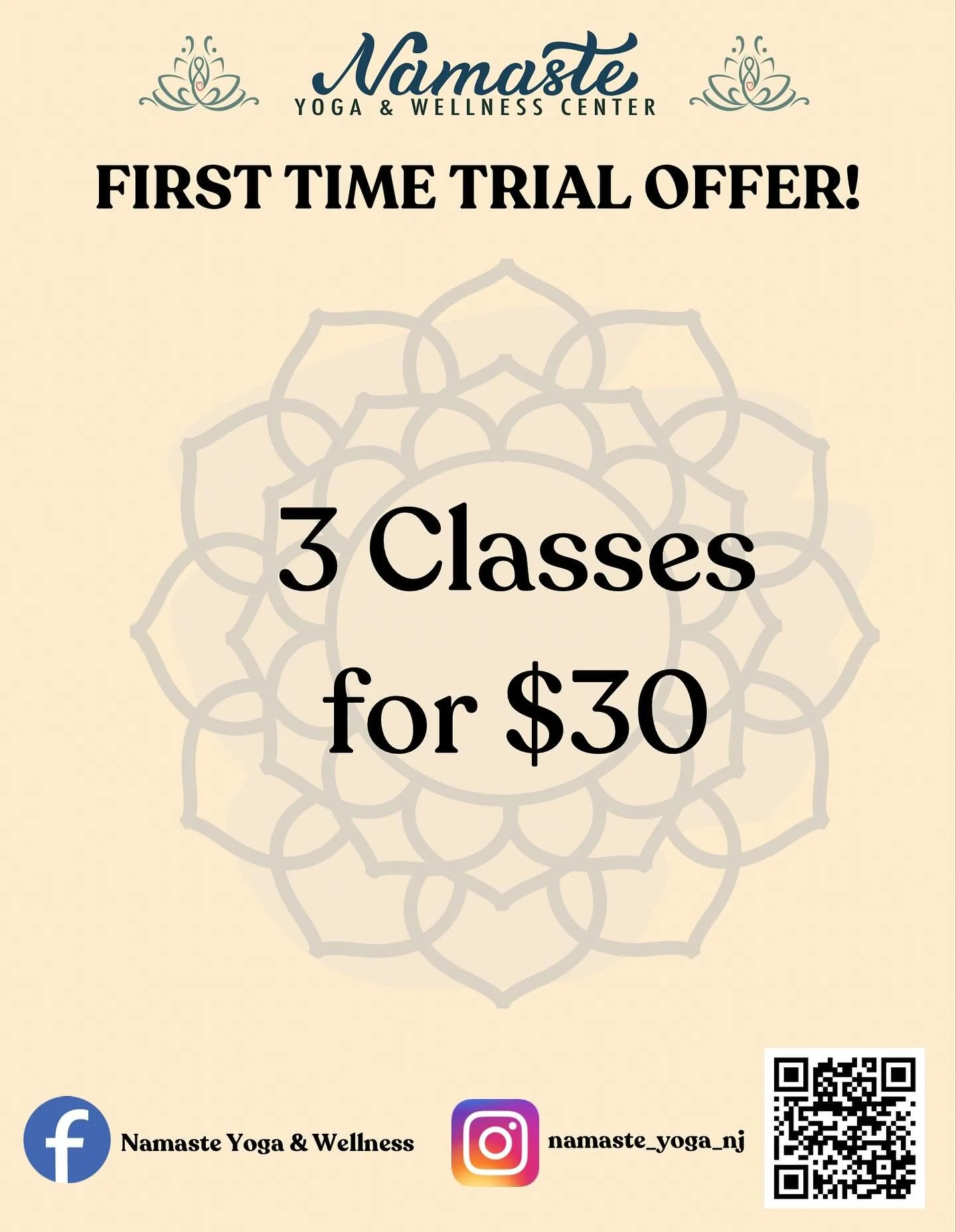 Trial offer for all first time students!!! Come check out our beautiful space!