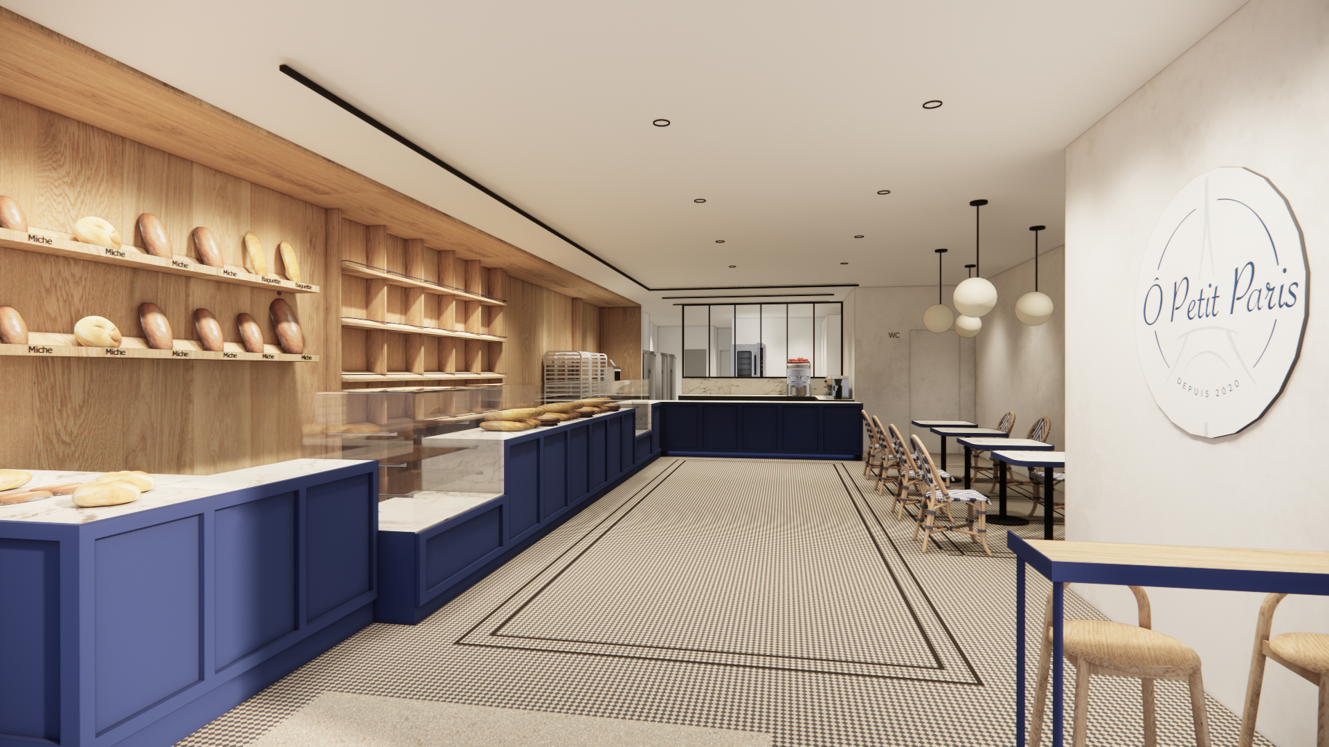 Boulangerie O Petit Paris, un espace commercial à verdun par inscape le studio