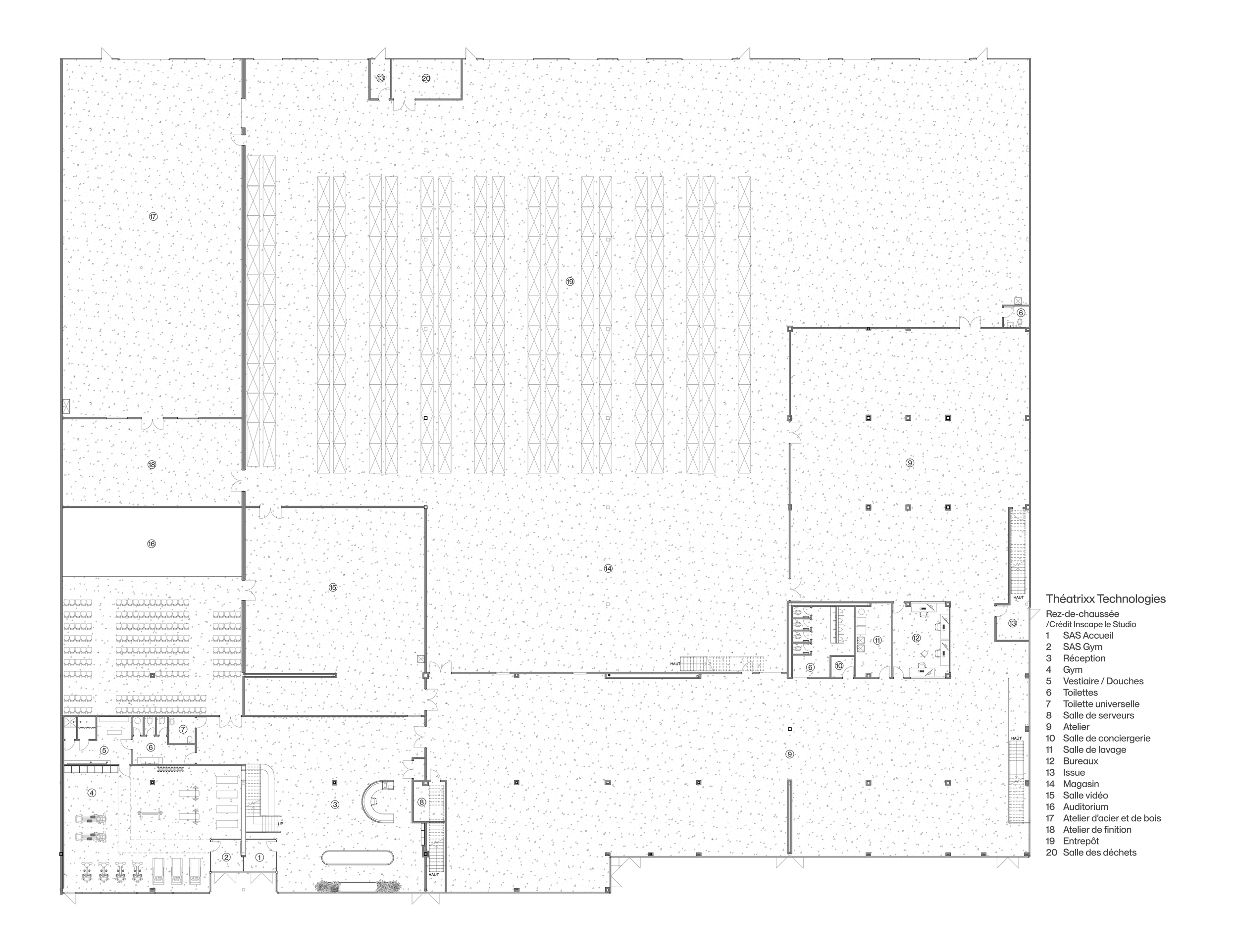 Plan du rdc chez Theatrixx technologie