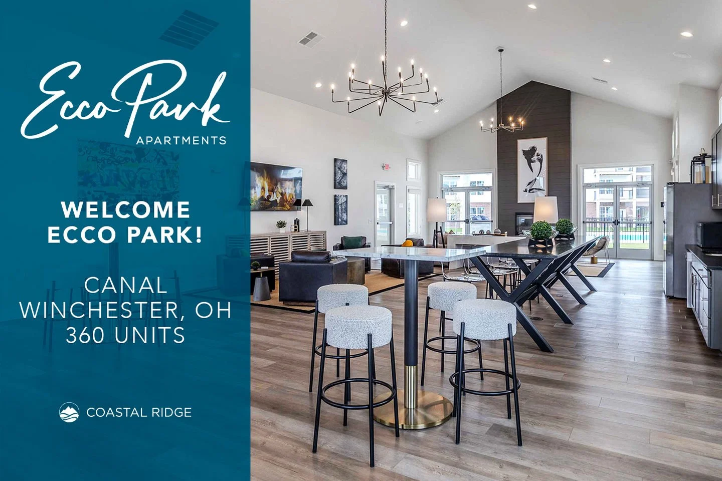 We&rsquo;re excited to welcome Ecco Park to the Coastal Ridge portfolio of managed assets!

Located in Canal Winchester, OH, this 360-unit community features 1-, 2-, and 3-bedroom apartment homes with modern finishes, plus amenities like a resort-sty