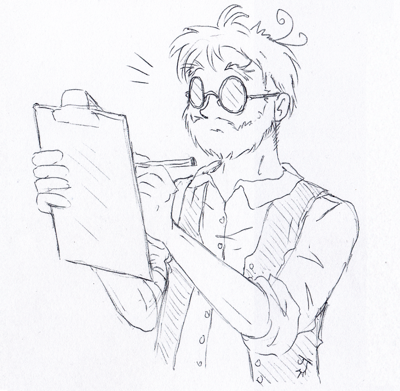 A sketch of the artist