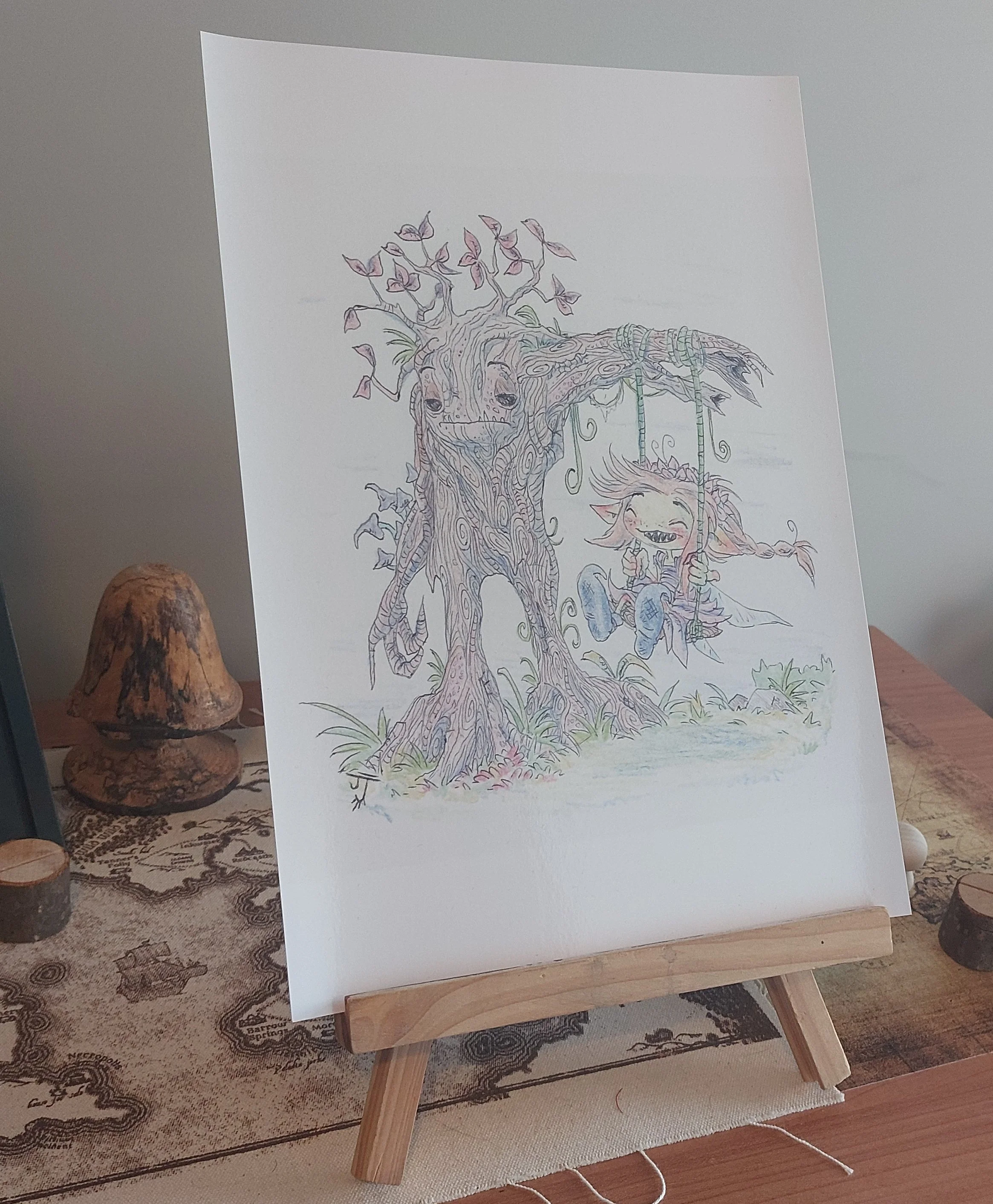 ''Tree Swing'' A4 Art Print