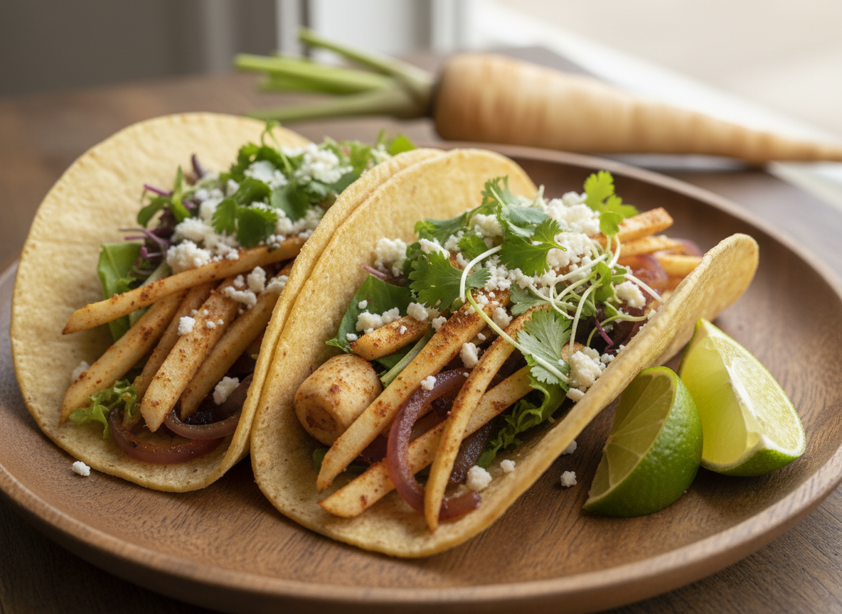 Parsnip “Al Pastor” Sheet Pan Tacos