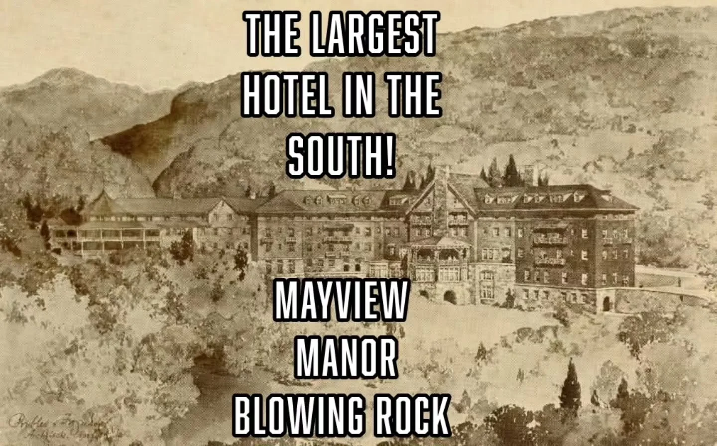 Did you know that #BlowingRock once housed one of the Grandest hotels in the American South? Constructed in 1921 by Walter L. Alexander, the Mayview Manor was an opulent 138 room hotel built on the cliffs overlooking the Johns River Gorge, earning it