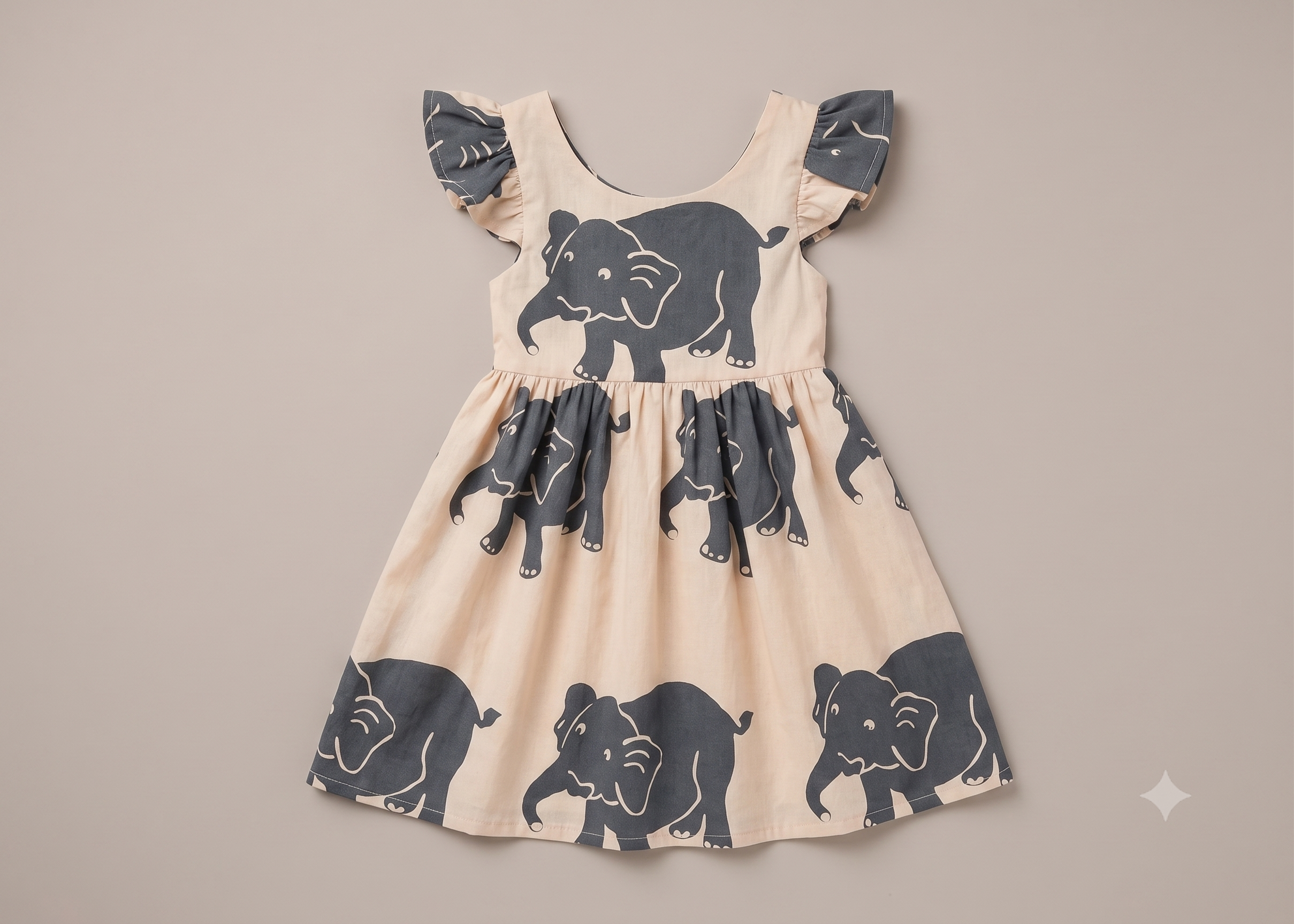EYLA | 🐘 The Elephant Print Flutter-Sleeve Infant Dress
