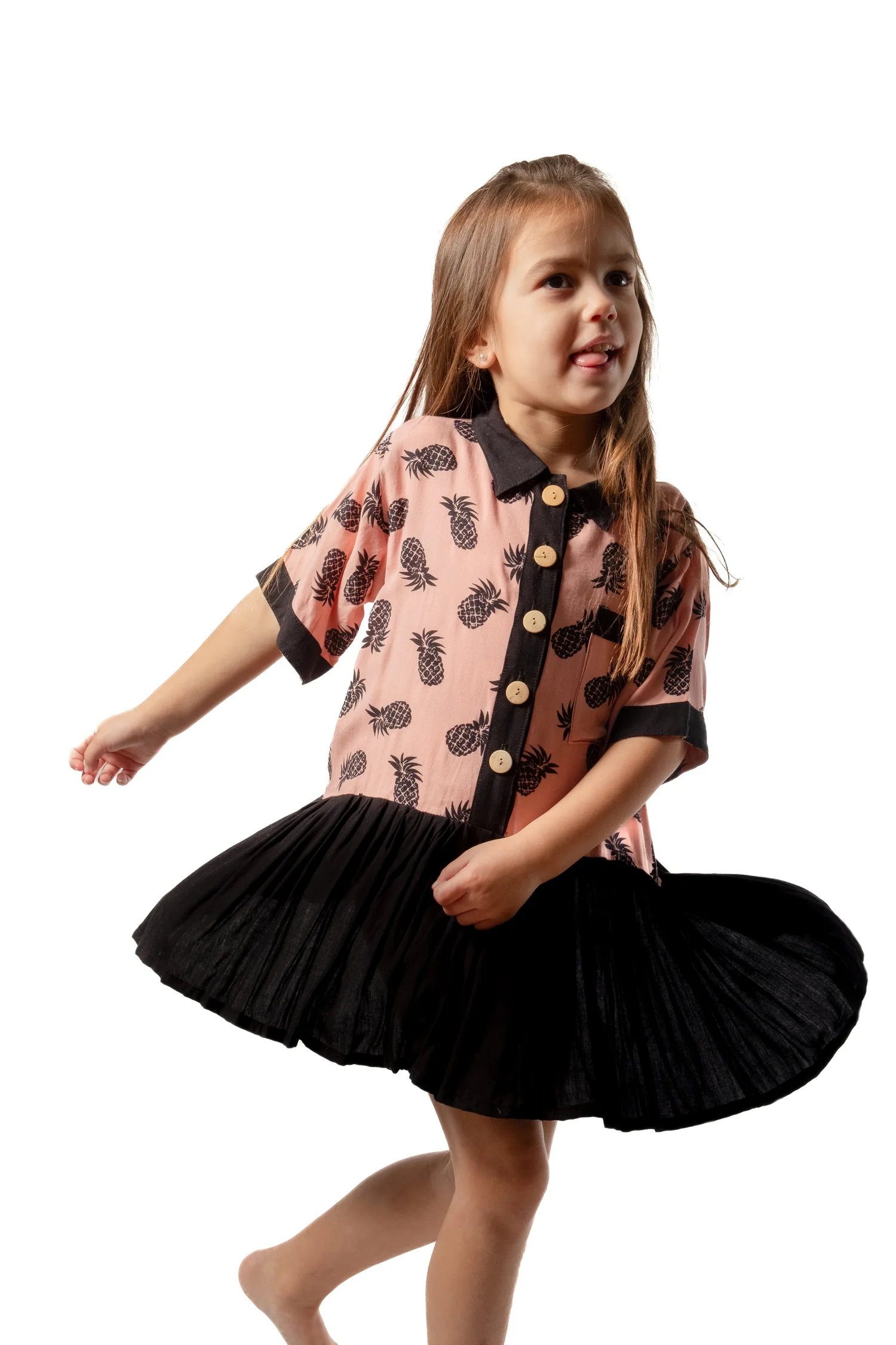 CHARLOTTE Short-Sleeve Button Down Dress Coco's Kids From Bed