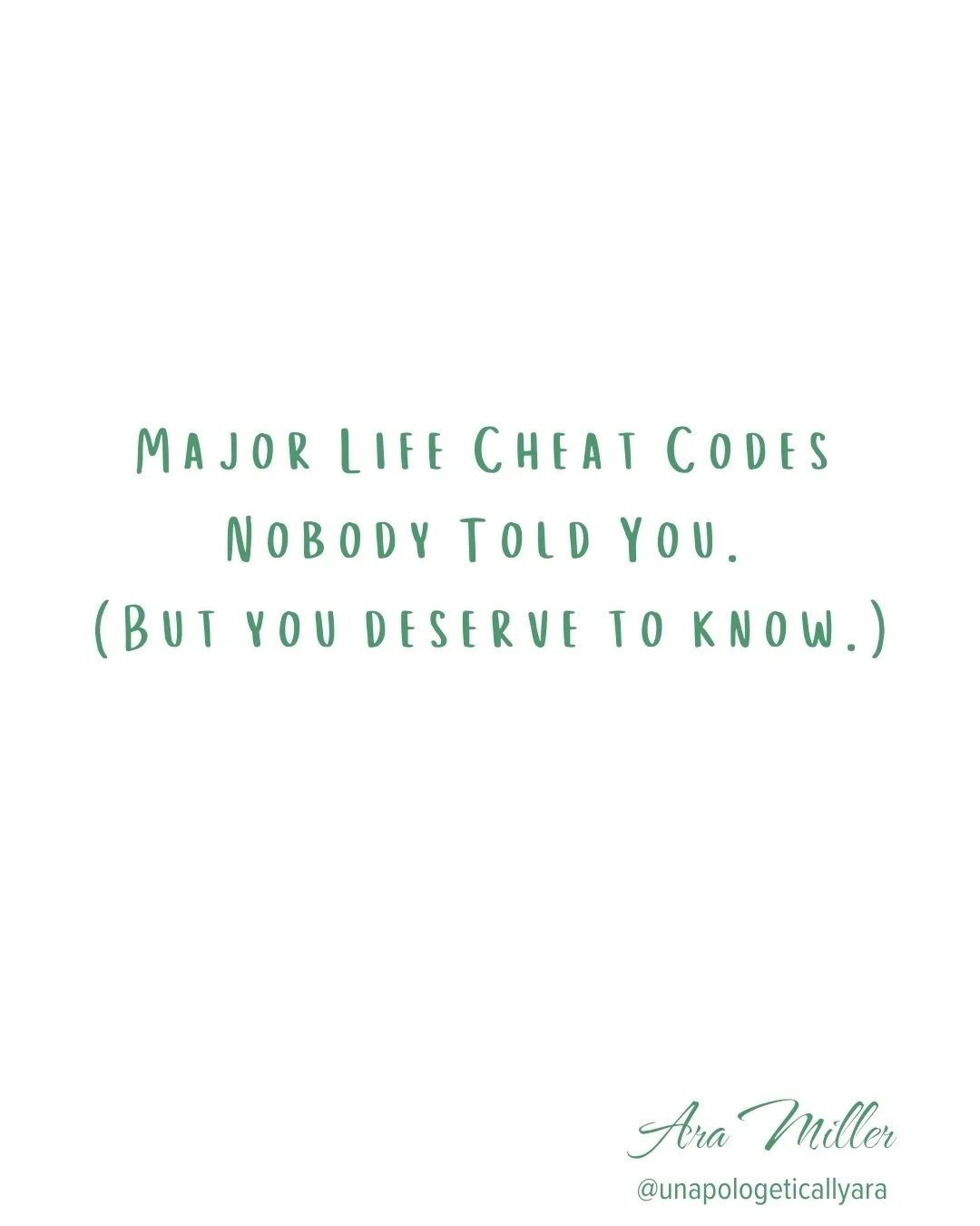 A couple years ago, I had to rebuild myself piece by piece.
Not with massive changes&hellip; but with tiny mindset shifts, small daily choices, and a whole lot of self-compassion.

These are some of the life cheat codes I learned along the way &mdash