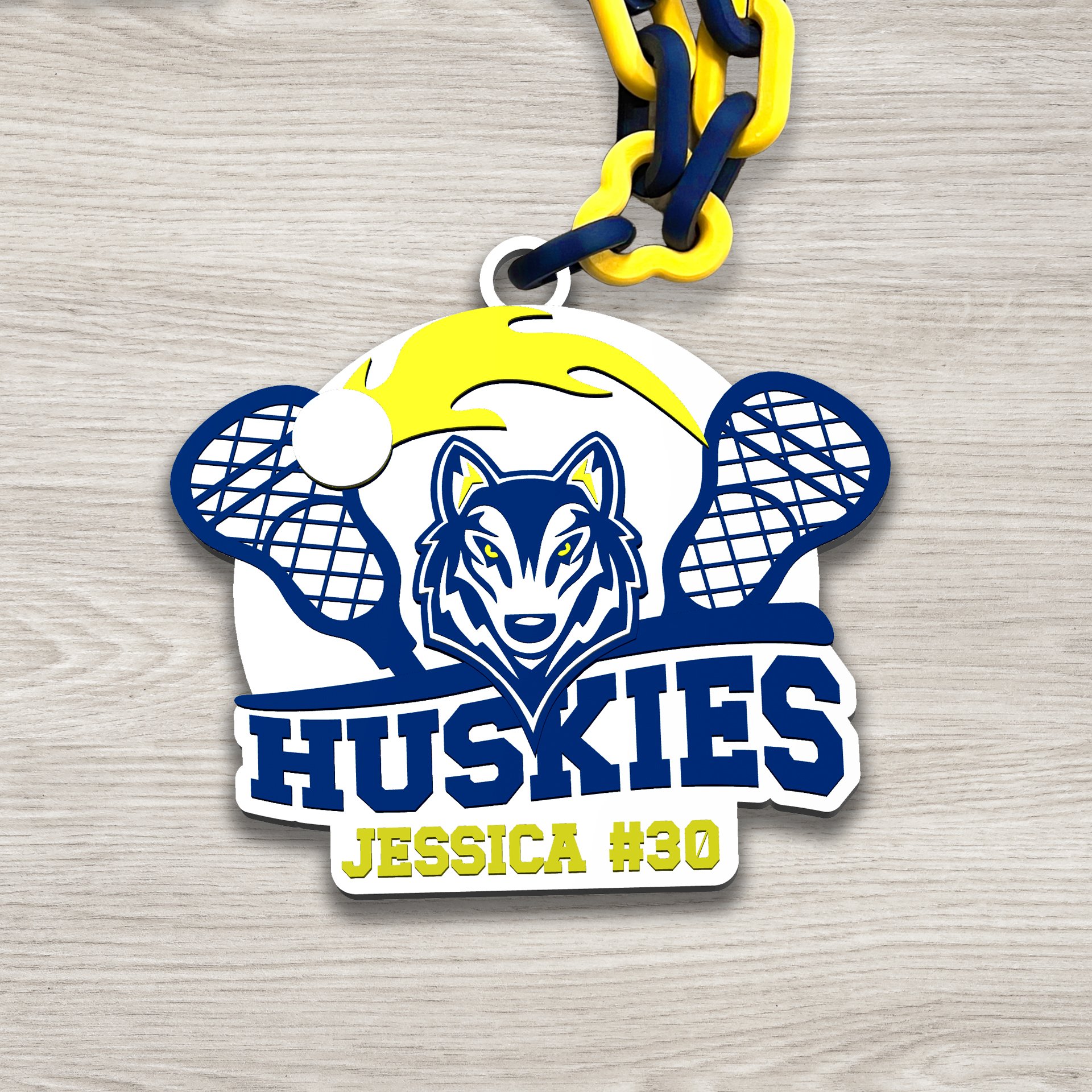 Personalized Huskies Lacrosse Hype Chain