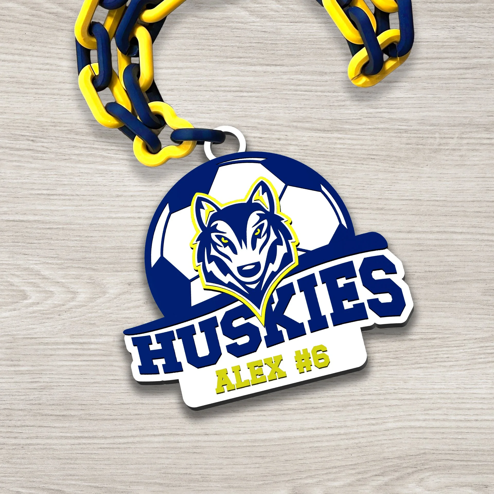 Personalized Huskies Soccer Hype Chain