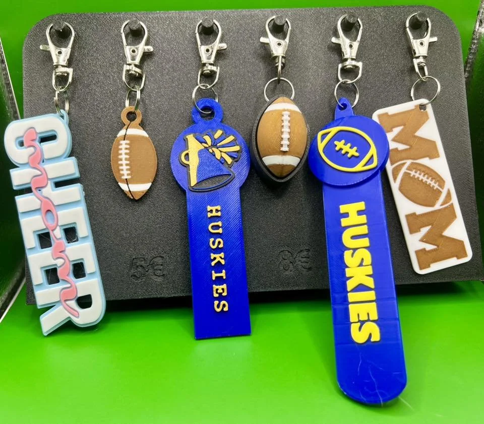 Husky Cheer Football Keychains