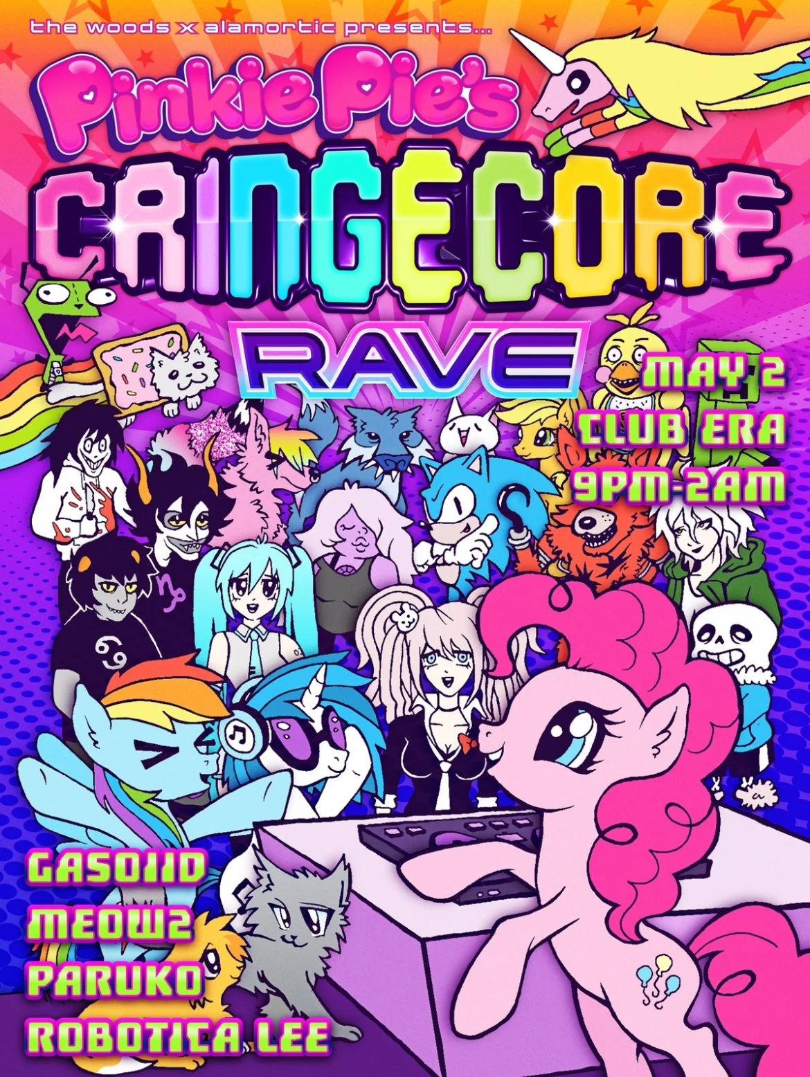 "Pinkie Pie's Cringecore Rave: May 2, Club Era, 9pm- 2am