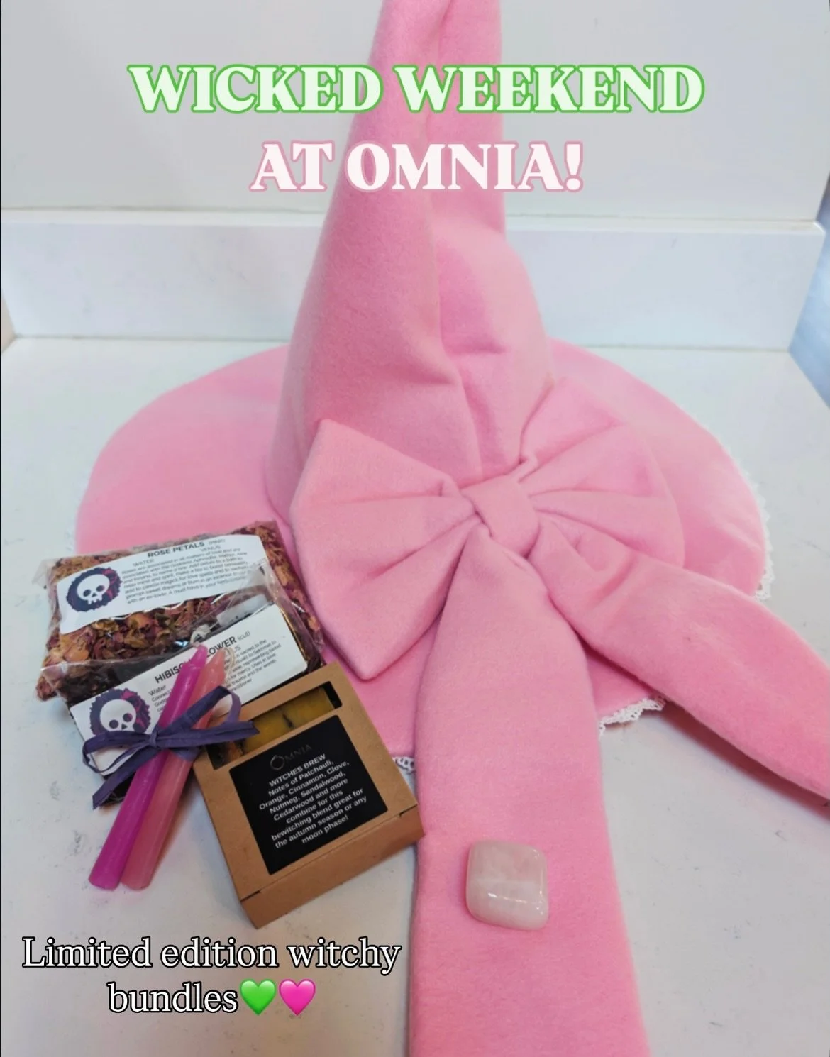 The Witches of Oz have arrived at OMNIA for Wicked Weekend 💚💗

To celebrate the release of Wicked: For Good we&rsquo;ve created limited edition witchy bundles inspired by the Witches of Oz, available this Friday, Saturday, and Sunday only!
All bund