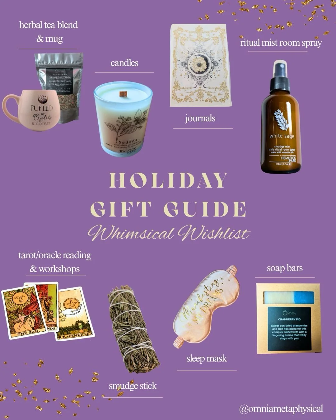 Our Holiday Gift Guide is here! 🎁✨ Shopping for the whimsy gal or guy in your life? From crystal bracelets and cozy felted wool accessories to soul nourishing books, candles, crystals, and herbal teas, we&rsquo;ve gathered some of our most magical p