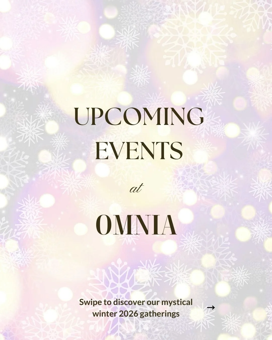 This holiday season, gift something deeper than things🎁✨ As we step into the new year and under the energy of the last New Moon of 2025, a powerful time for reflection and intention, OMNIA is offering intentional experiences to help you (or someone 