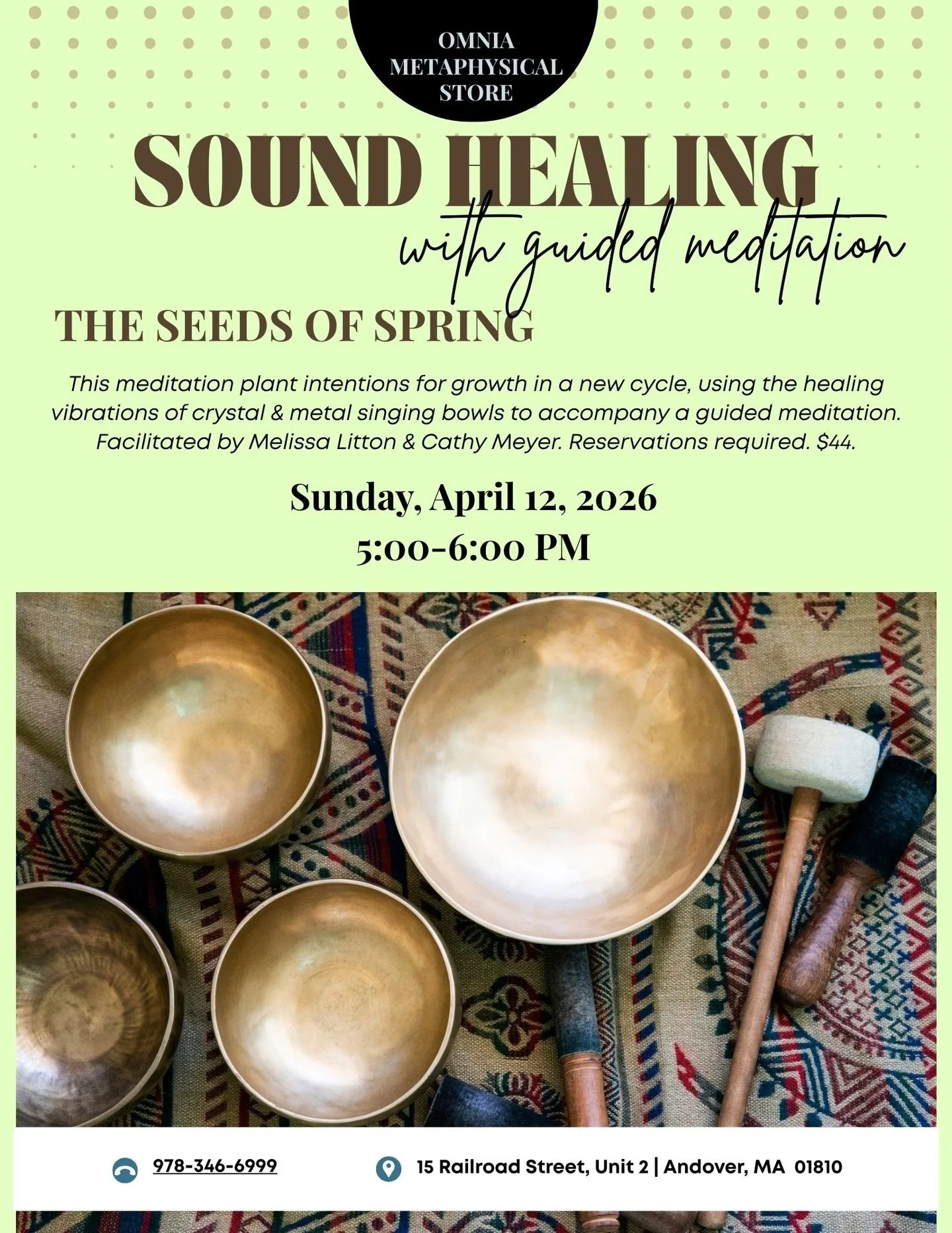 ✨ Back by popular demand&hellip; ✨
OMNIA is thrilled to welcome back our Sound Bath Healing with Guided Meditation, a deeply immersive experience designed to calm the mind, restore balance, and reconnect you to your inner stillness.
Join us on Sunday