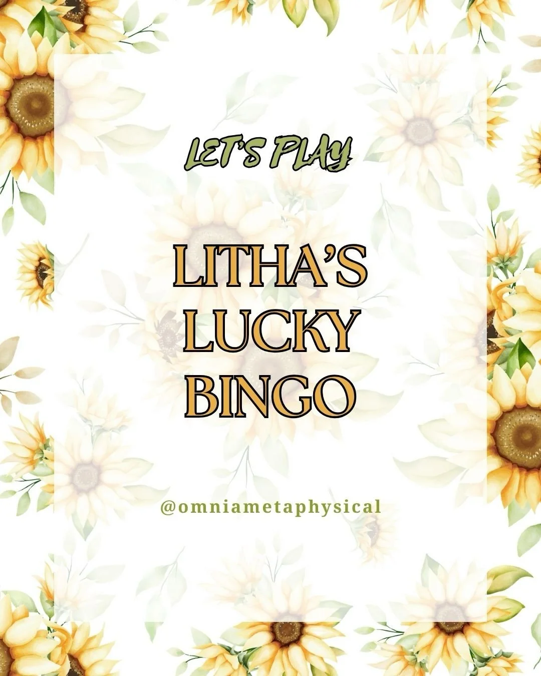 ☀️🌿 LITHAS LUCKY BINGO IS HERE! 🌿☀️
To celebrate the season of abundance, joy, and connection, we&rsquo;re inviting you to play OMNIA&rsquo;s first-ever Litha&rsquo;s Lucky Bingo!
Complete the activities on your Bingo card and be the first to get B