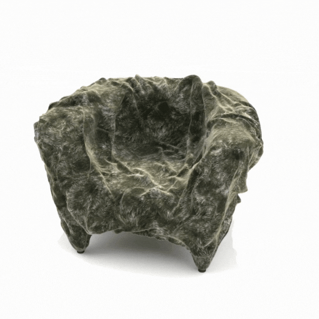 Realistic 3D animation of a chair showcasing detailed furniture design and movement