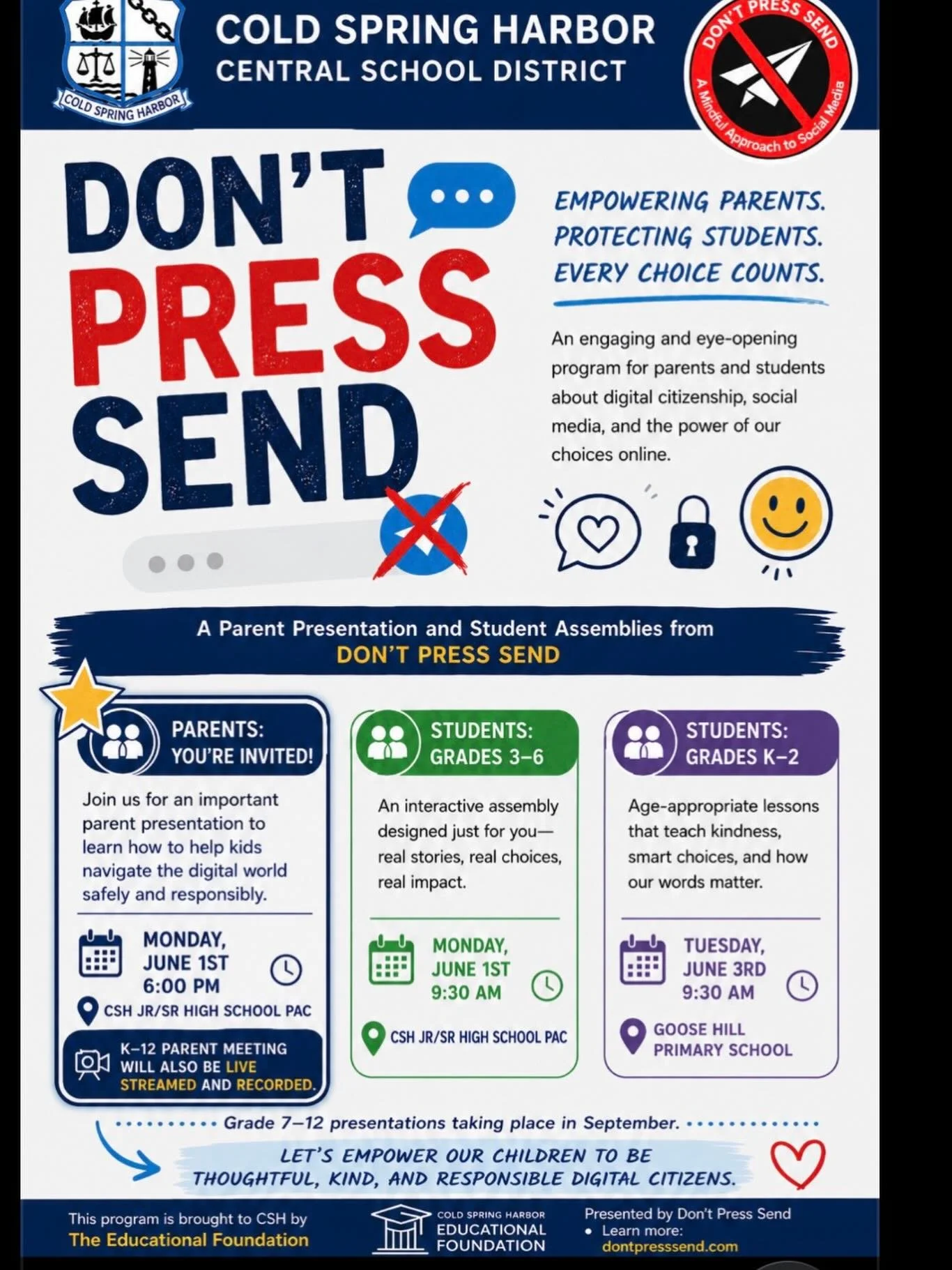 Don't Press Send Grant - Empowering our children to be responsible digital citizens.