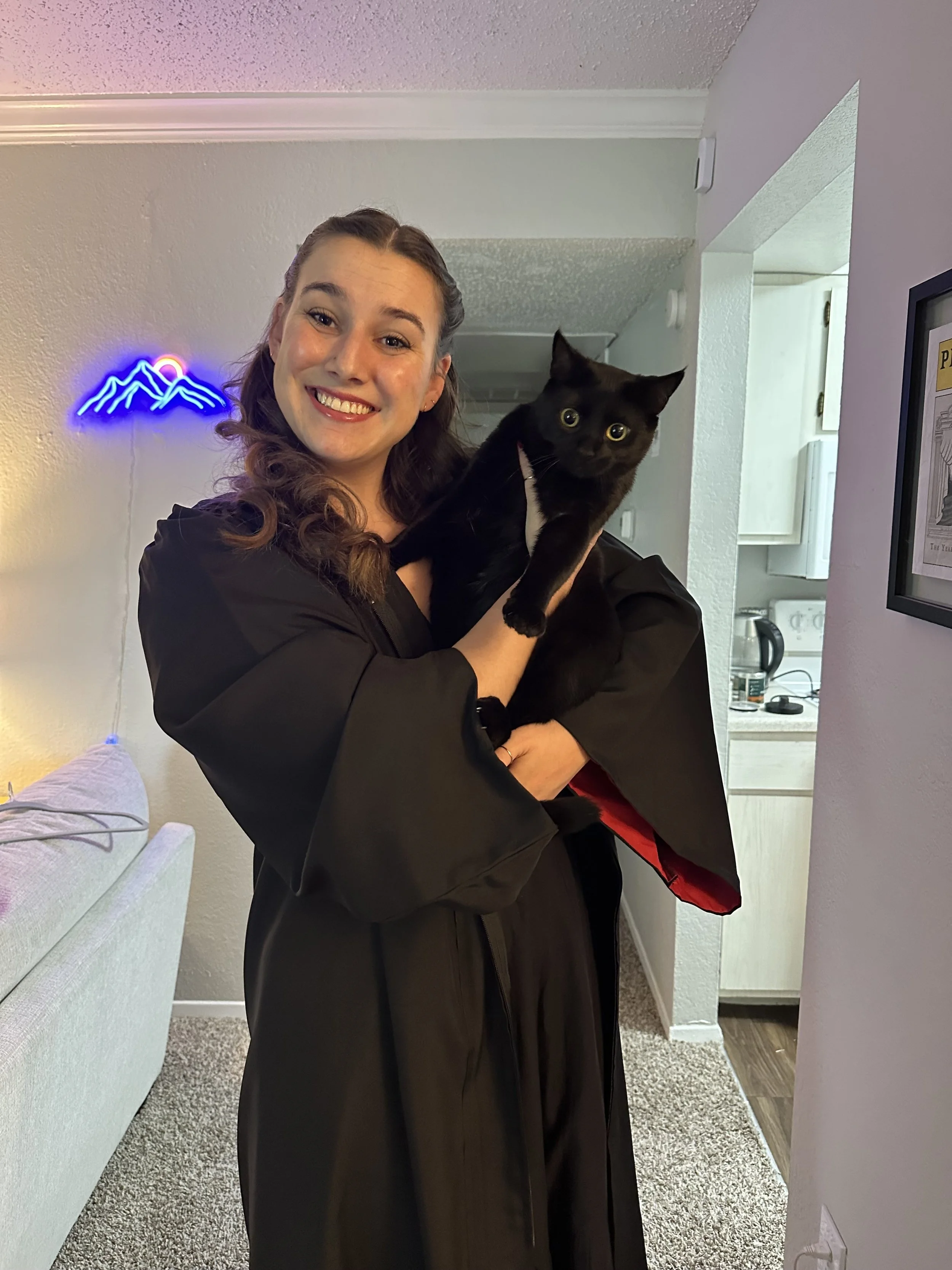 Graduating from undergrad in Theatre Arts.