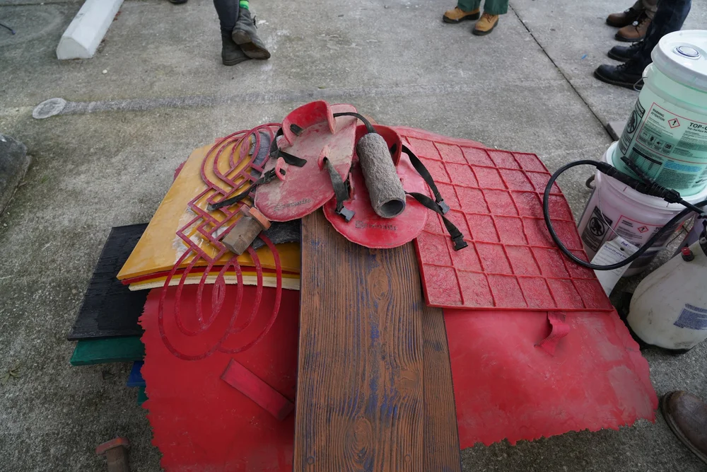 Concrete stamping and texturing tools.JPG