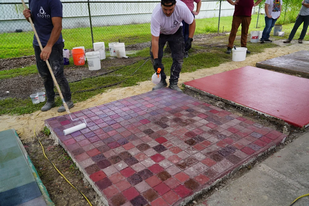Instructors seal Finished stamped textured and colored panel.JPG