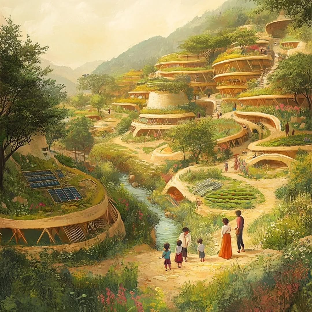 Excerpt from Bride of the Lamb
Scene: &ldquo;The Pilgrims of the Green Word&rdquo;

The village had no name.
Just a stream, a field, a memory of collapse.
And now&mdash;an awakening.

Anatol and Kaela arrived as pilgrims, not rulers.
They carried no 