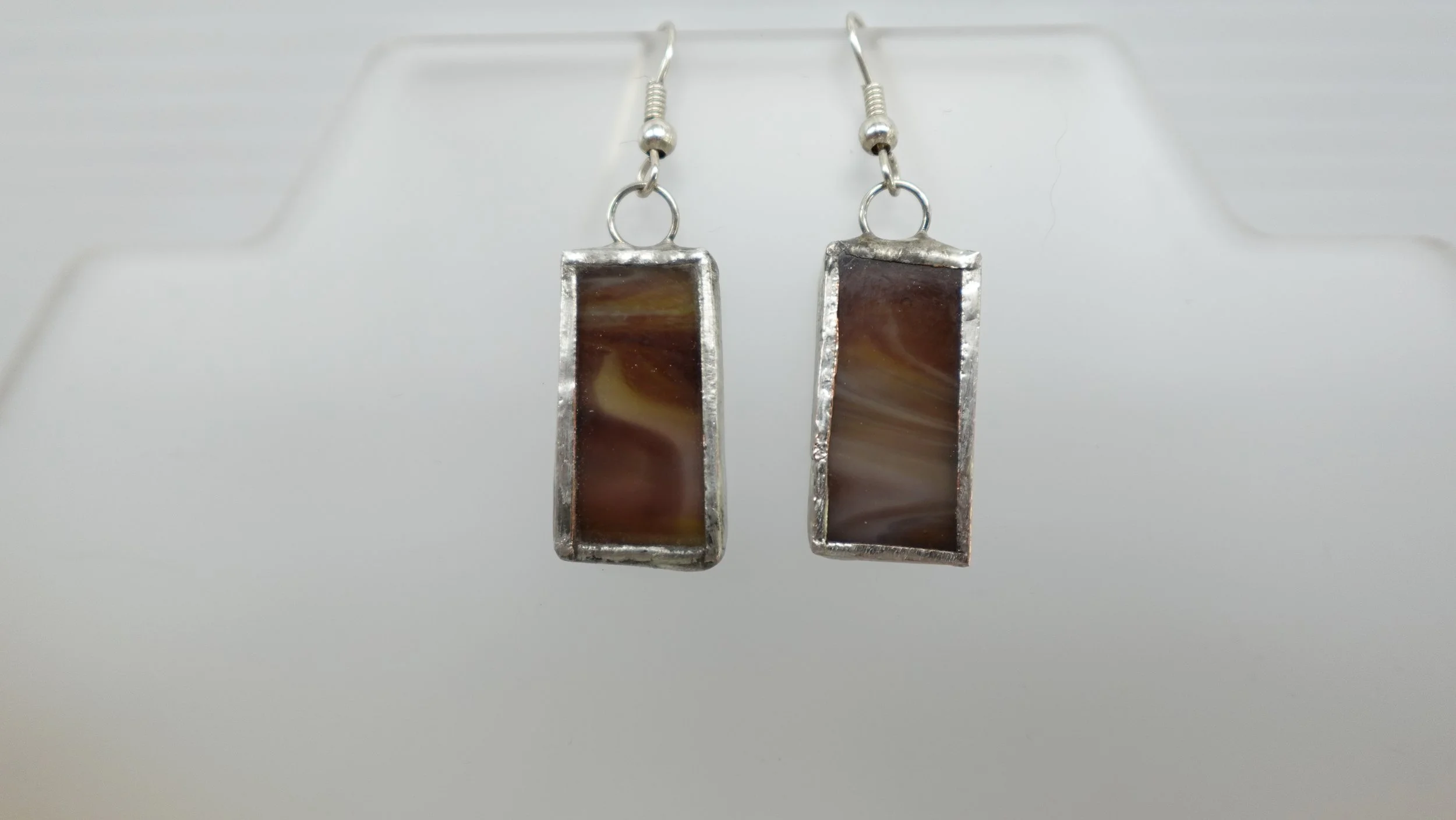 Mauve Stained Glass Earrings