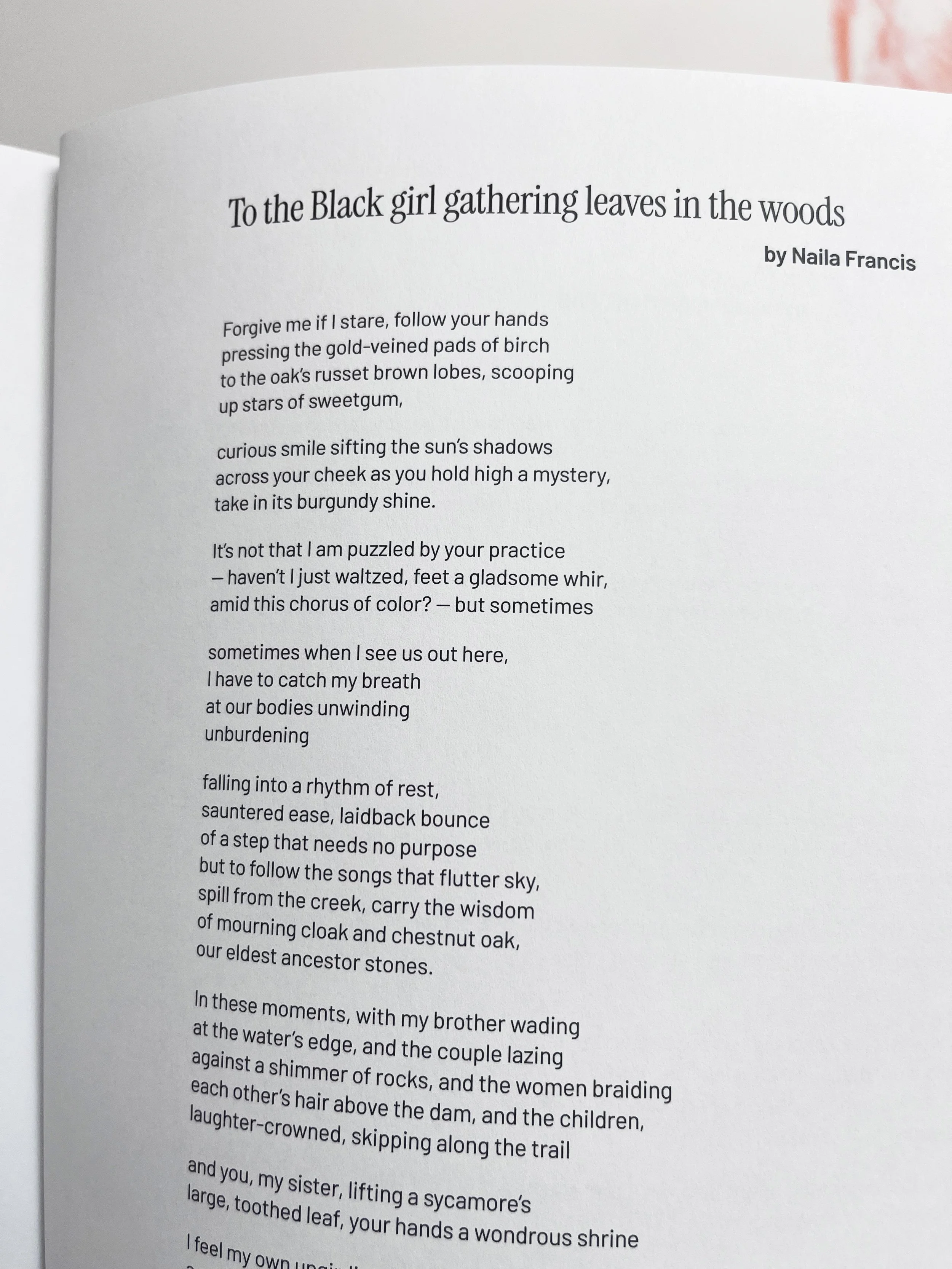 to the Black girl gathering leaves poem by Naila Francis