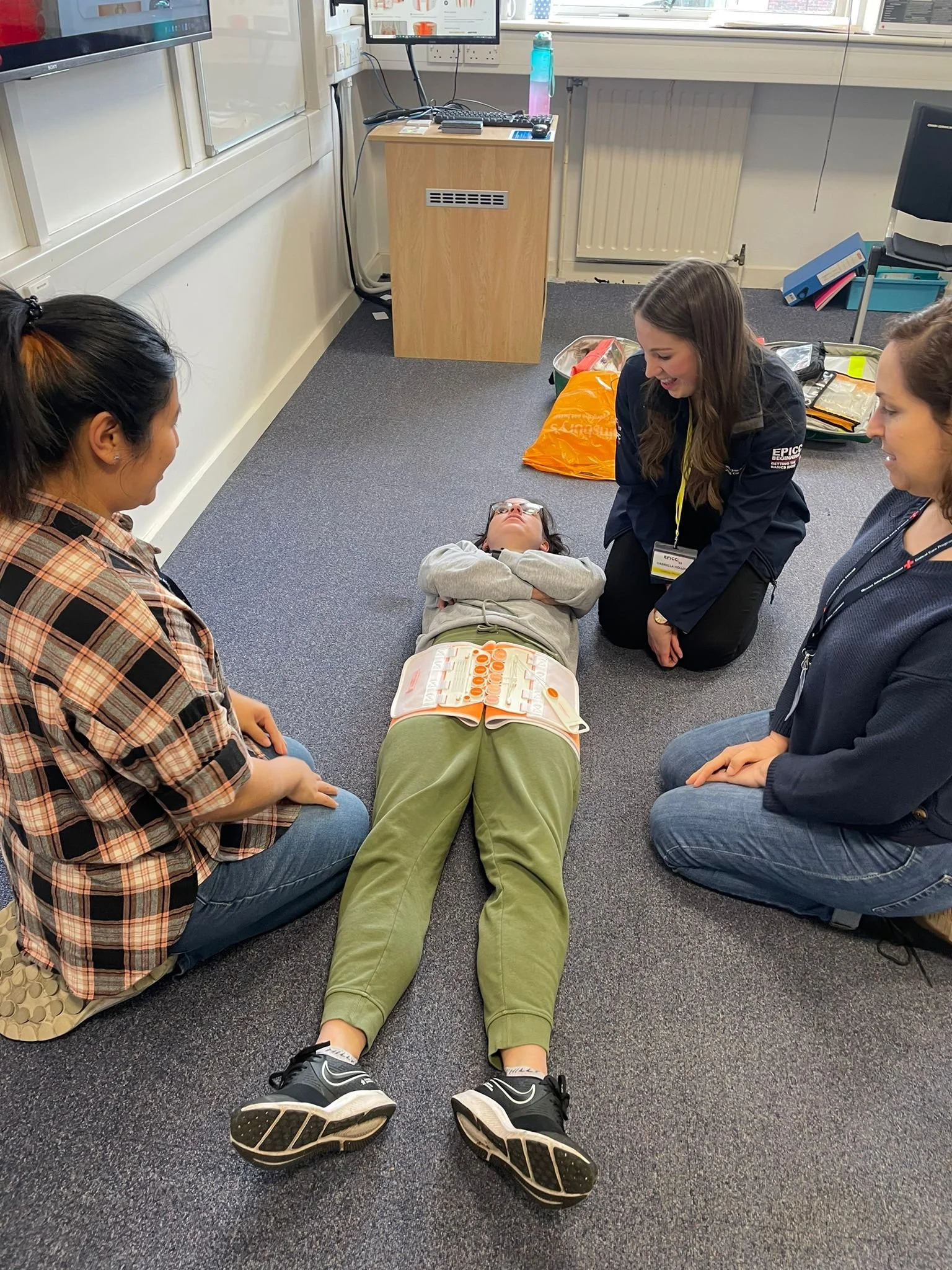 Pelvic binder put on patient