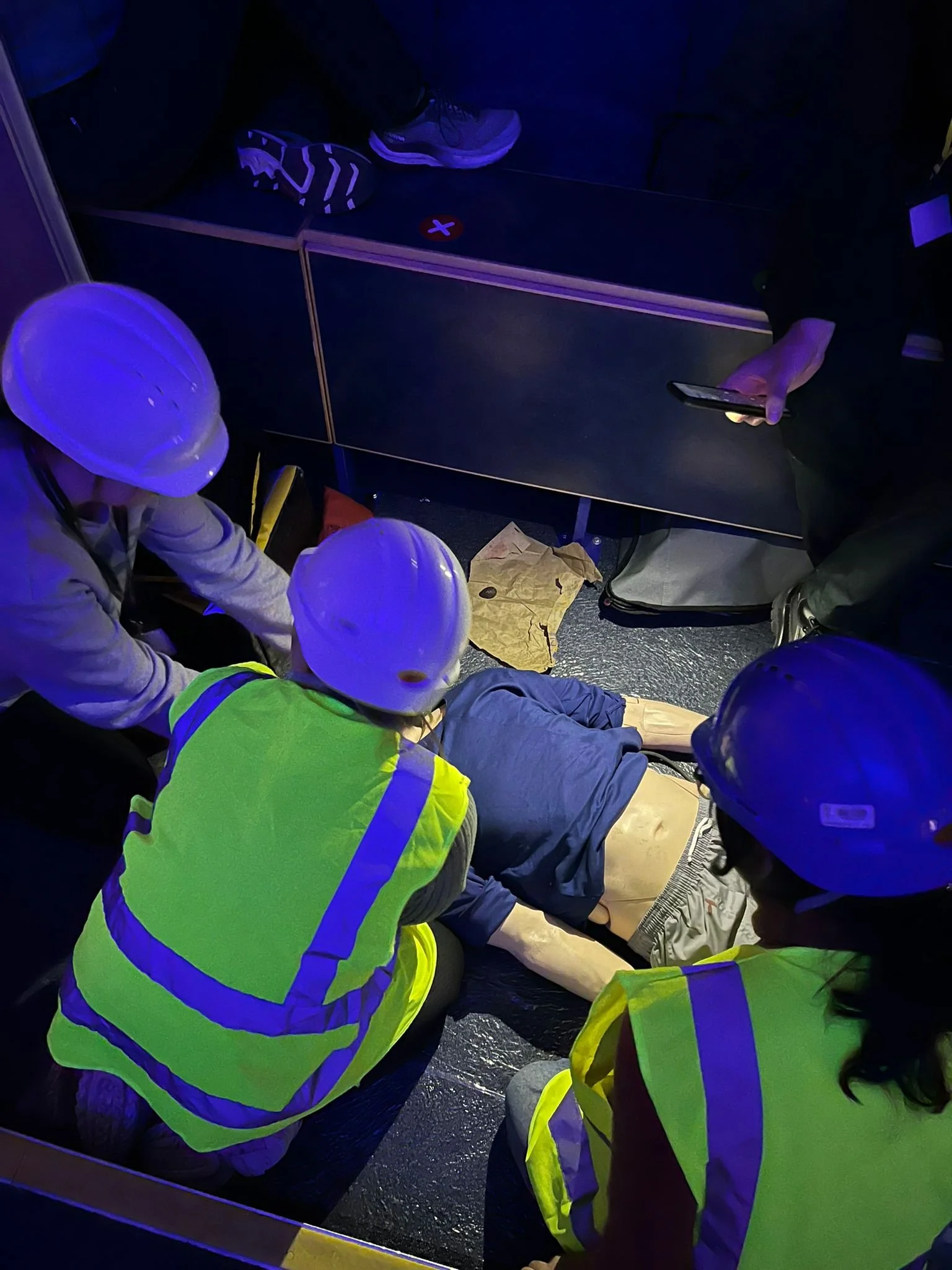 c spine support being provided during patient assessment. 