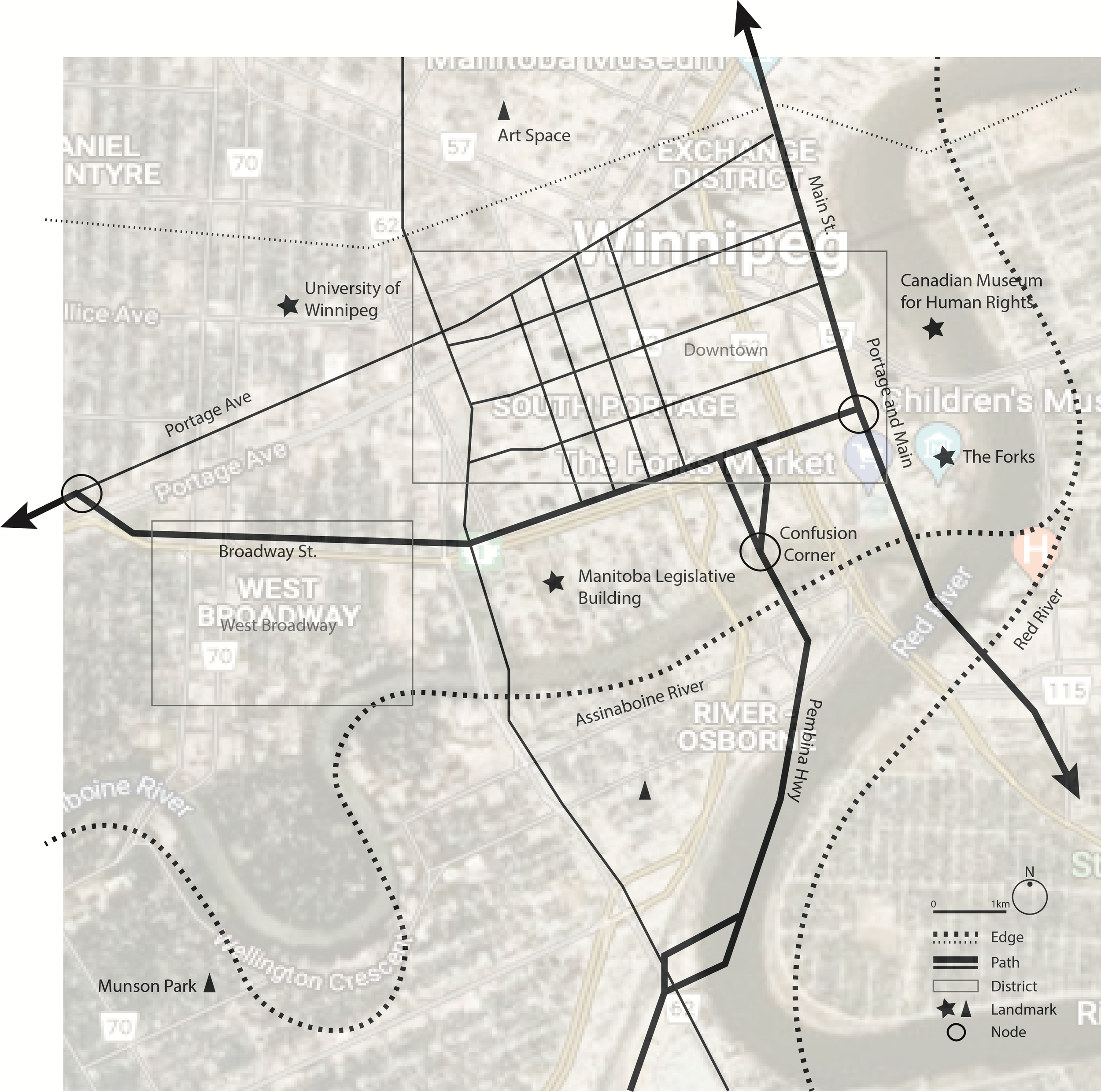 Winnipeg Mental Map using AutoCAD and Adobe Illustator